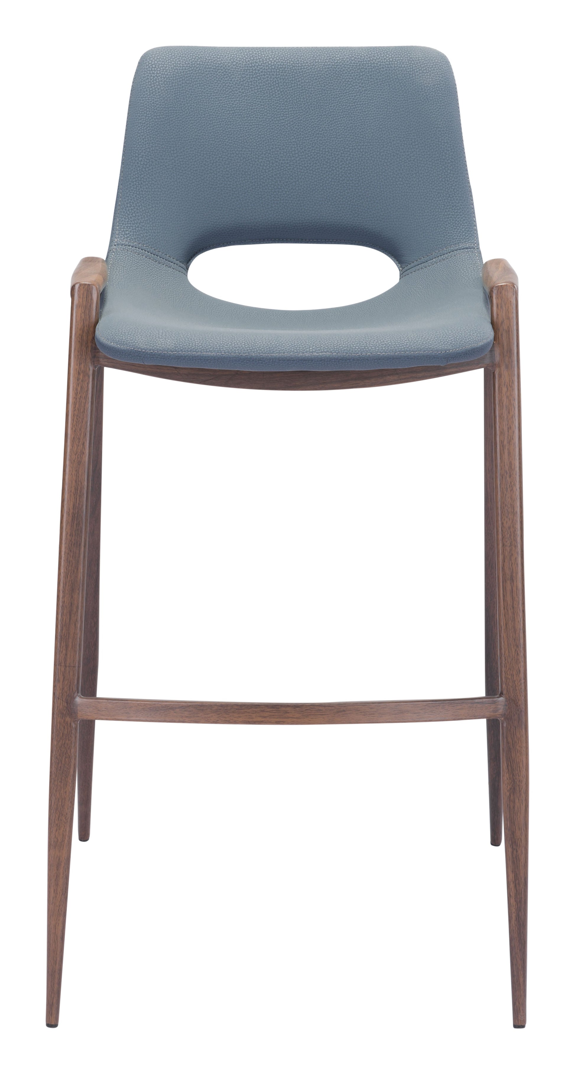 Desi Azure Gray & Walnut Barstool (Set of 2) - Ornate Home