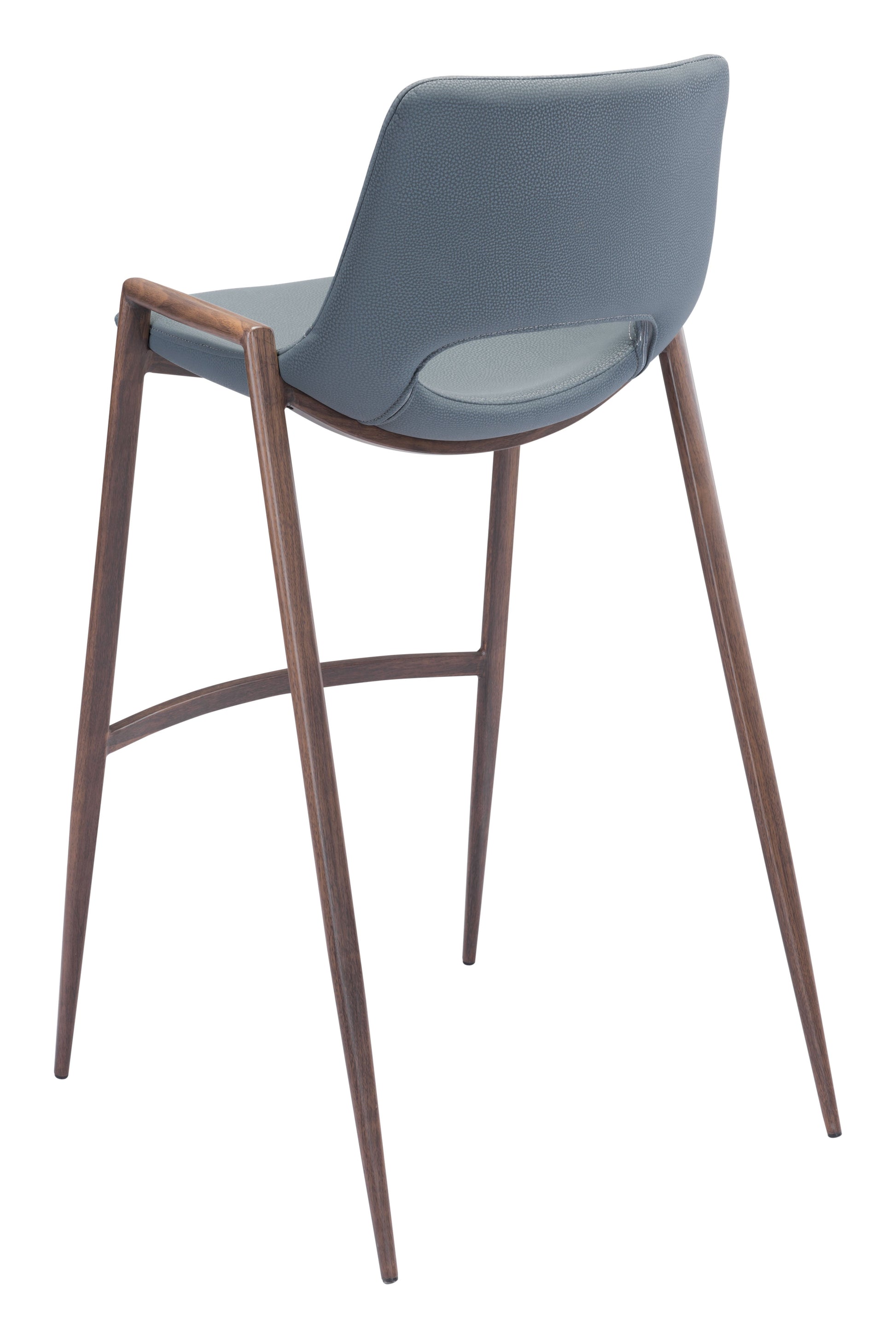 Desi Azure Gray & Walnut Barstool (Set of 2) - Ornate Home