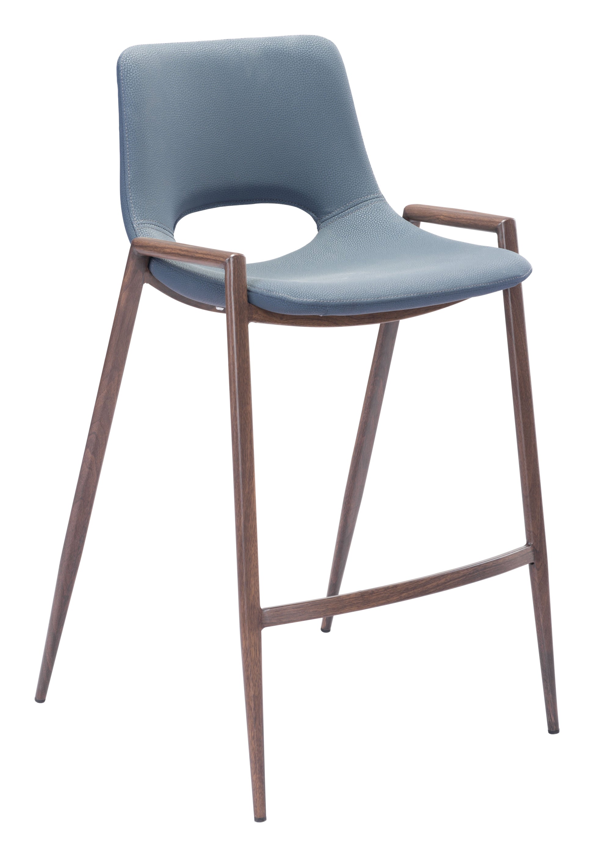 Desi Azure Gray & Walnut Counter Stool (Set of 2) - Ornate Home