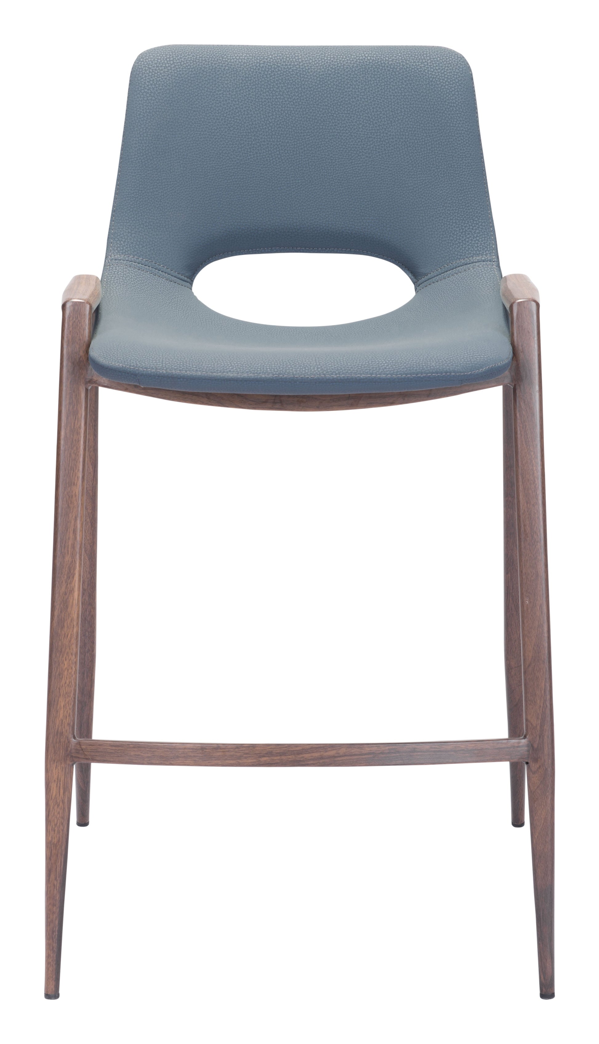 Desi Azure Gray & Walnut Counter Stool (Set of 2) - Ornate Home