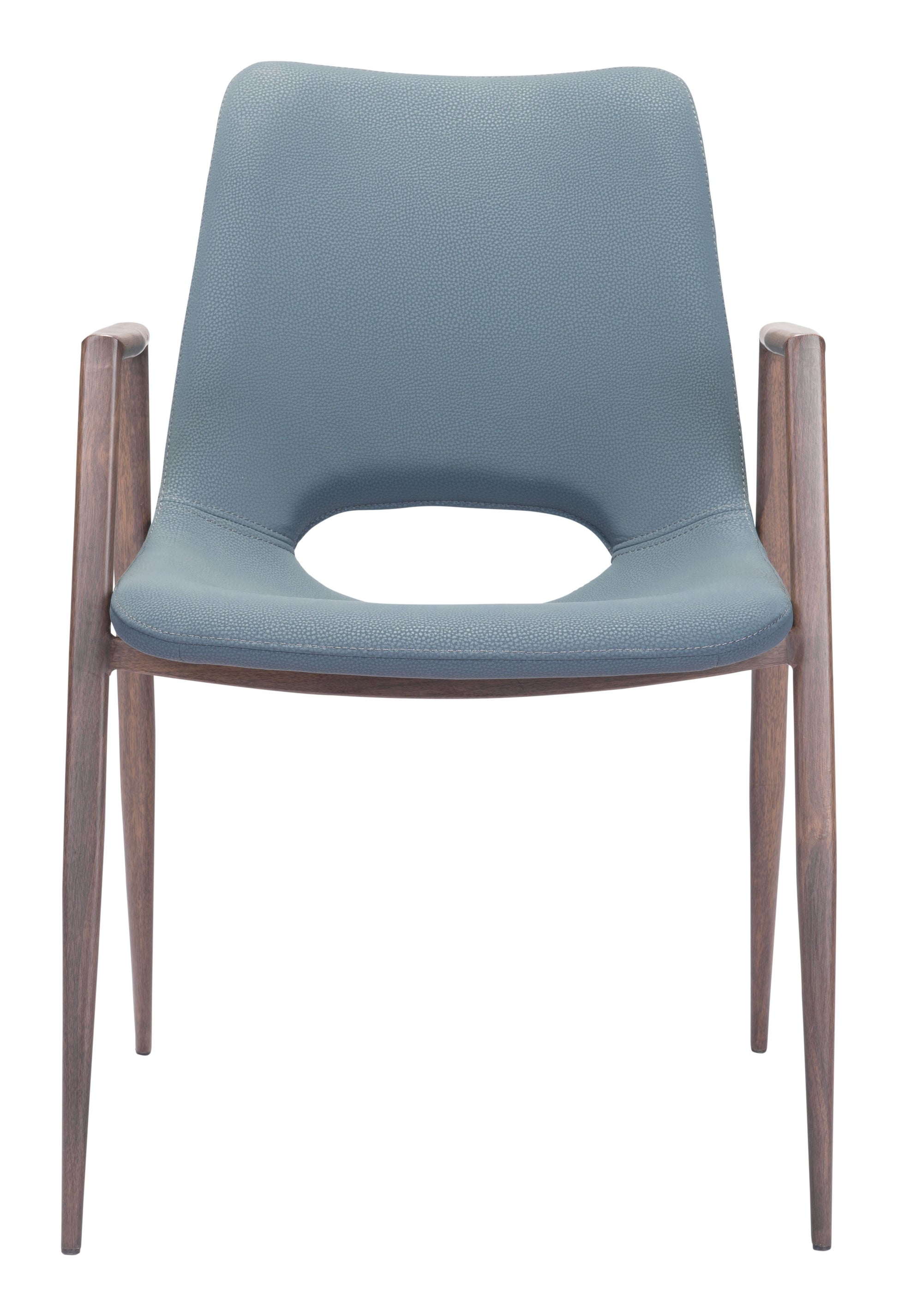 Desi Azure Gray & Walnut Dining Chair (Set of 2) - Ornate Home