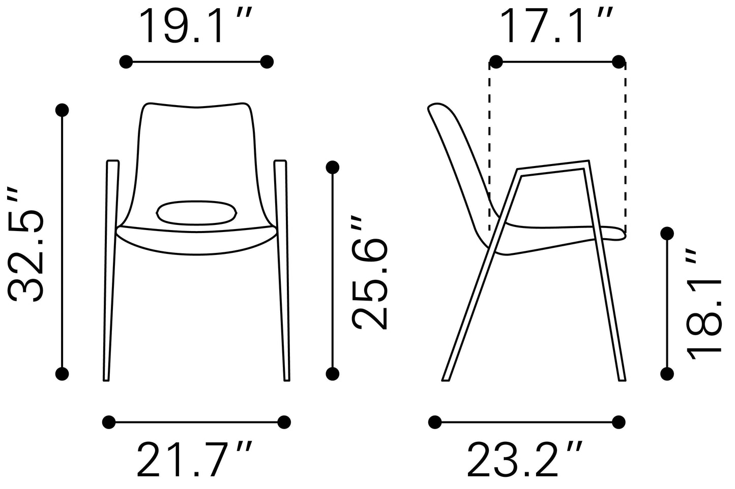Desi Azure Gray & Walnut Dining Chair (Set of 2) - Ornate Home