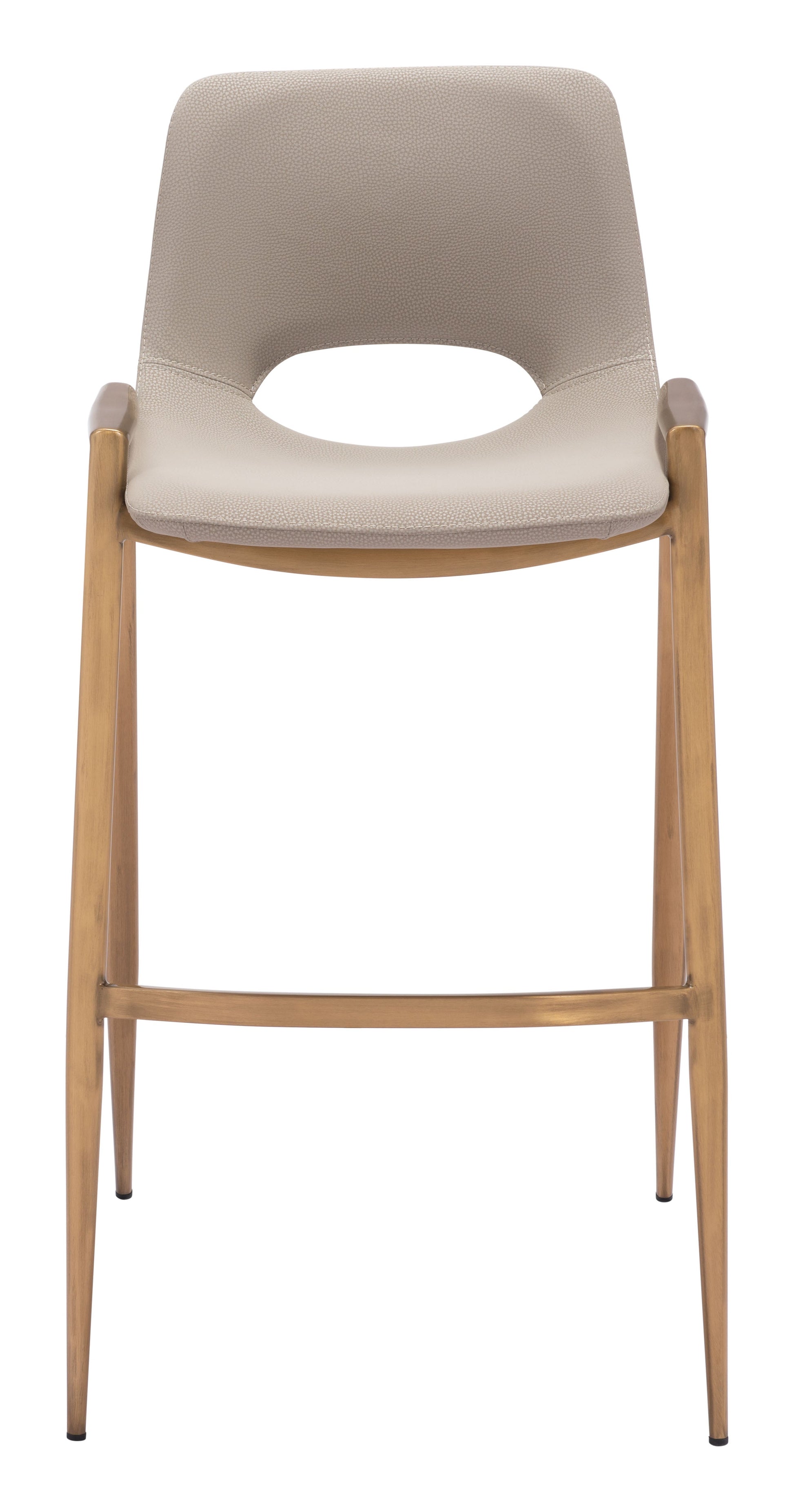 Desi Beige & Gold Barstool (Set of 2) - Ornate Home