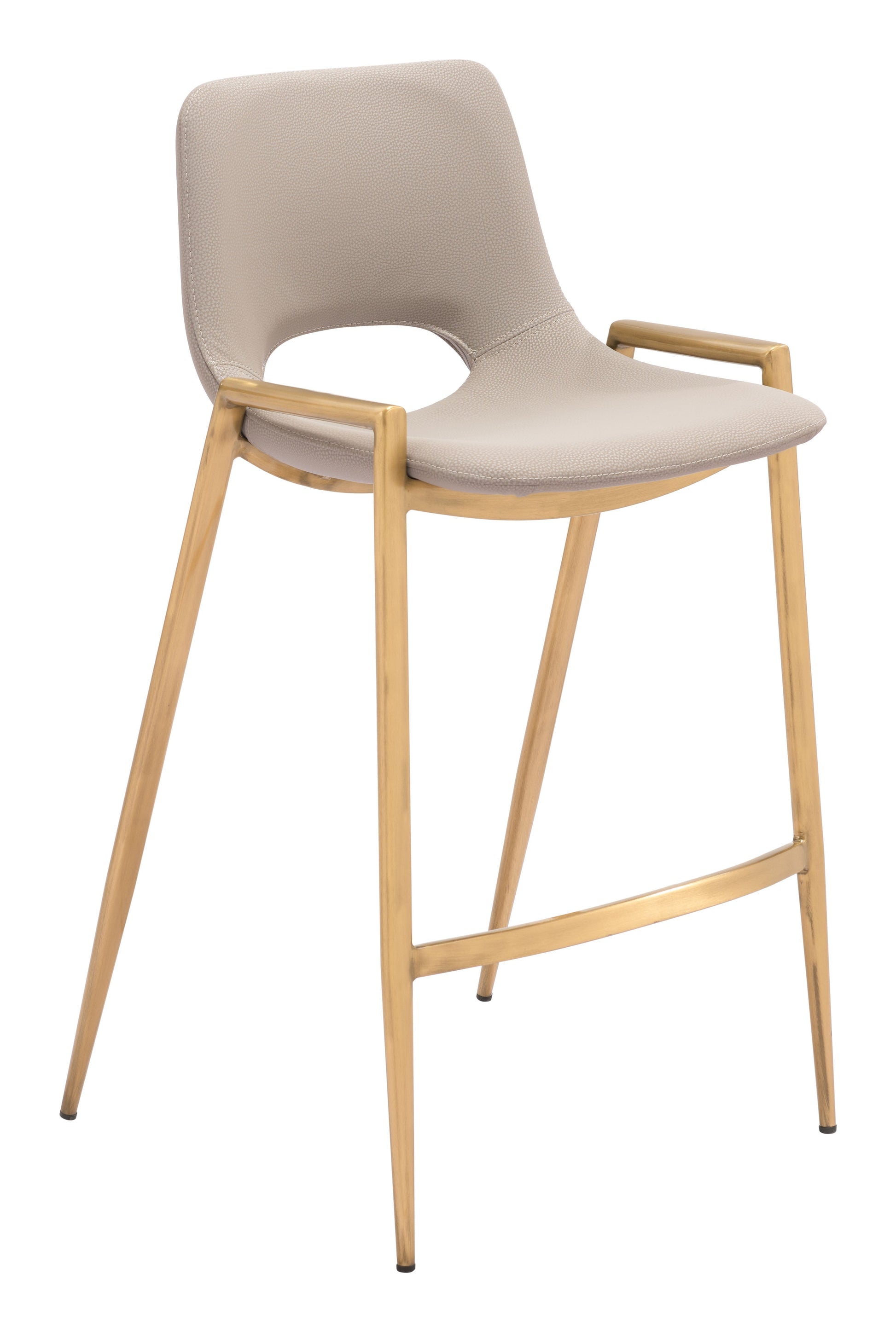 Desi Beige & Gold Counter Stool (Set of 2) - Ornate Home