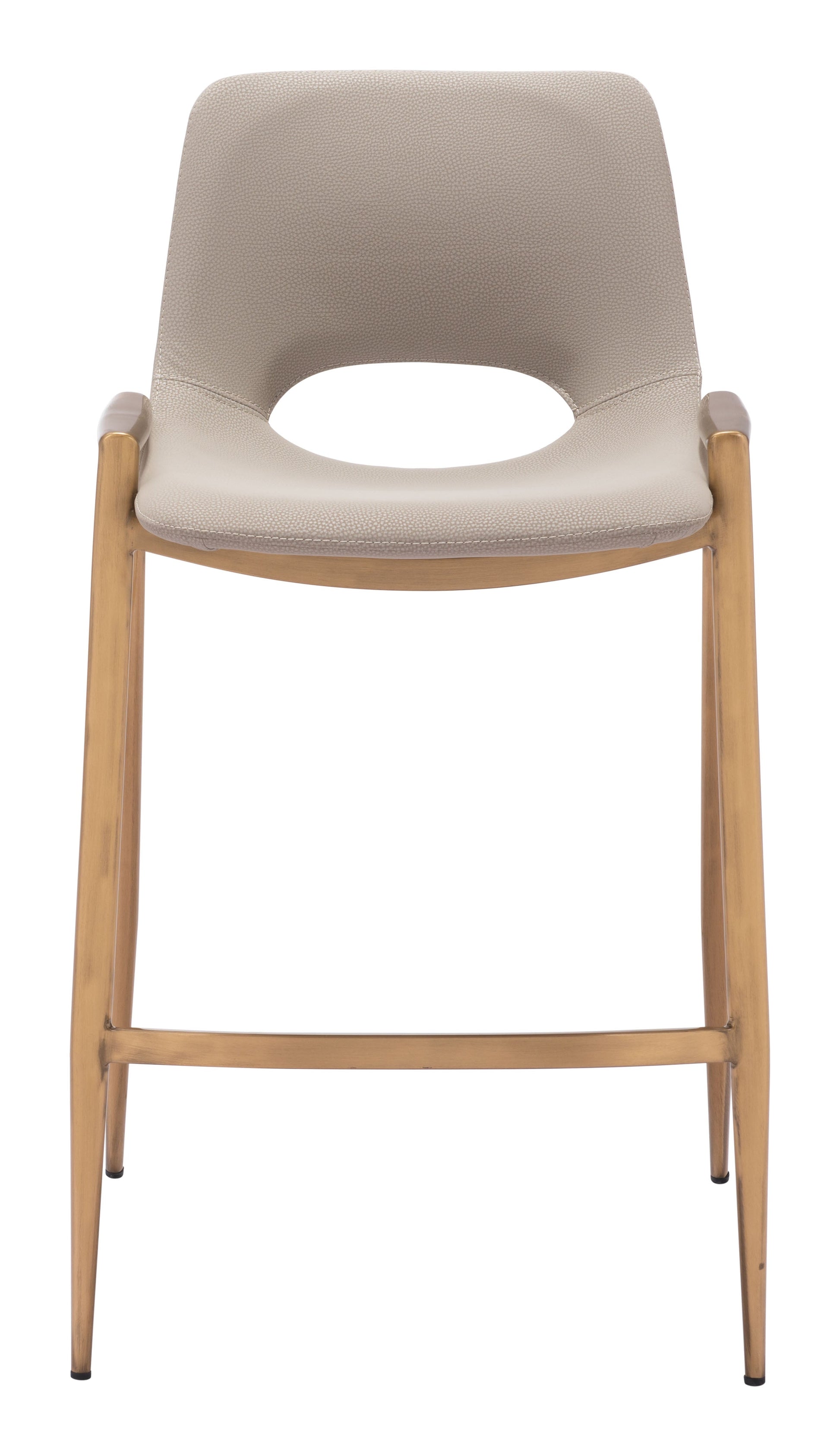 Desi Beige & Gold Counter Stool (Set of 2) - Ornate Home