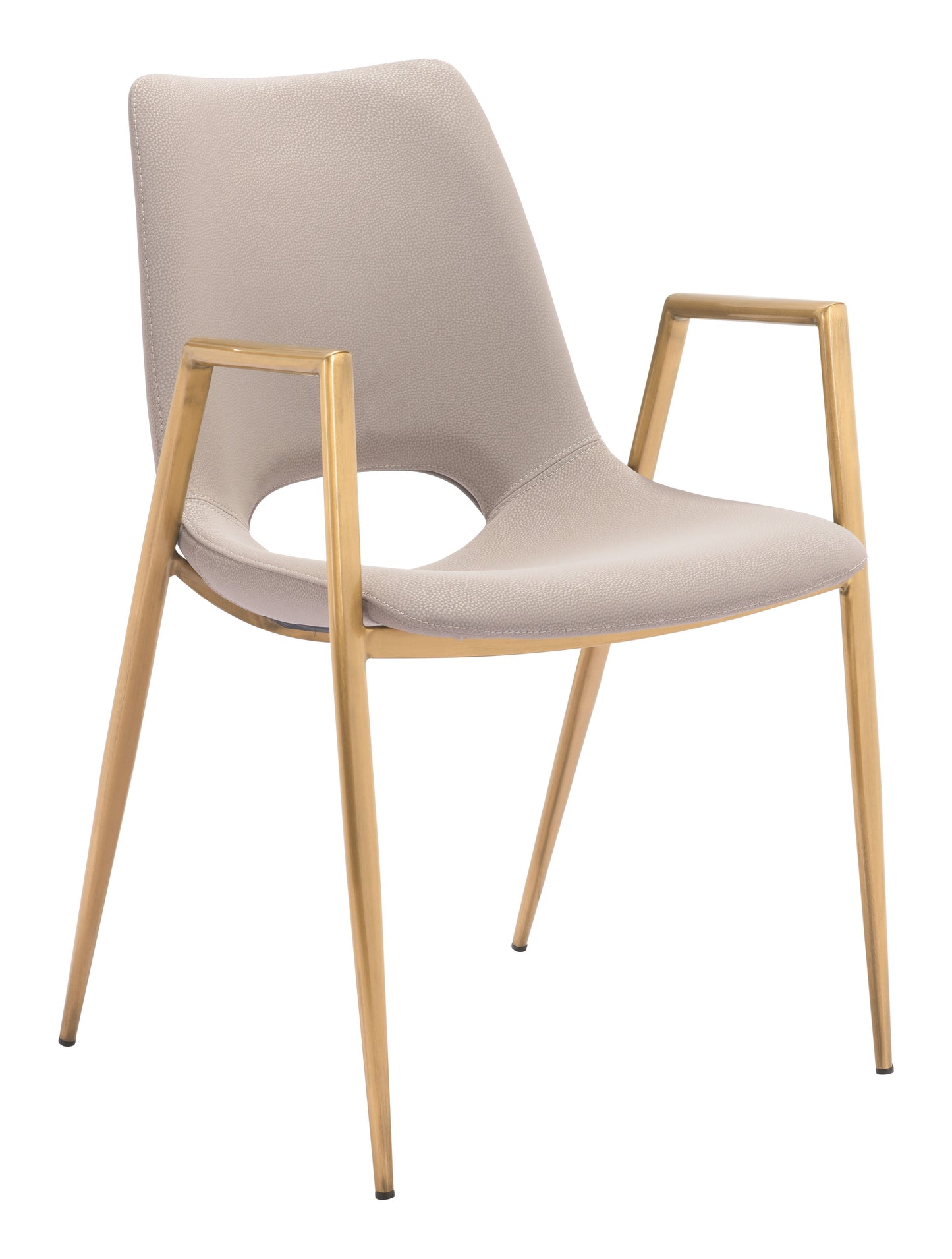 Desi Beige & Gold Dining Chair (Set of 2) - Ornate Home