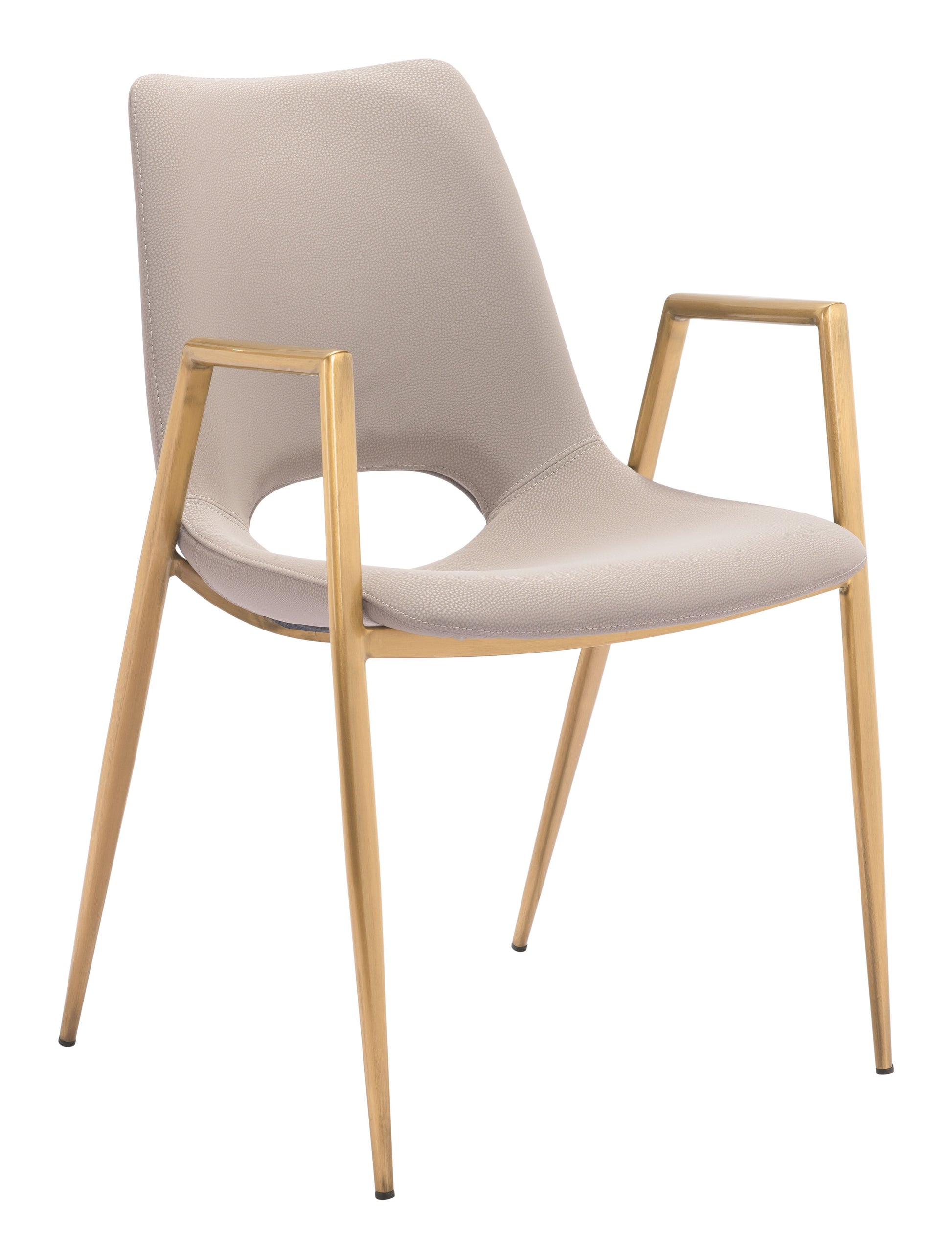 Desi Beige & Gold Dining Chair (Set of 2) - Ornate Home
