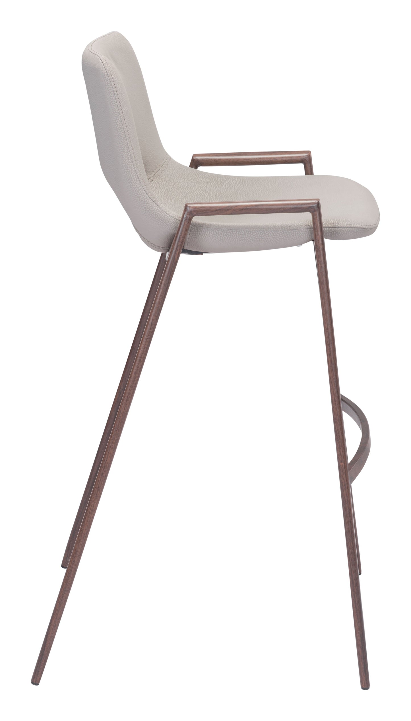 Desi Beige & Walnut Barstool (Set of 2) - Ornate Home