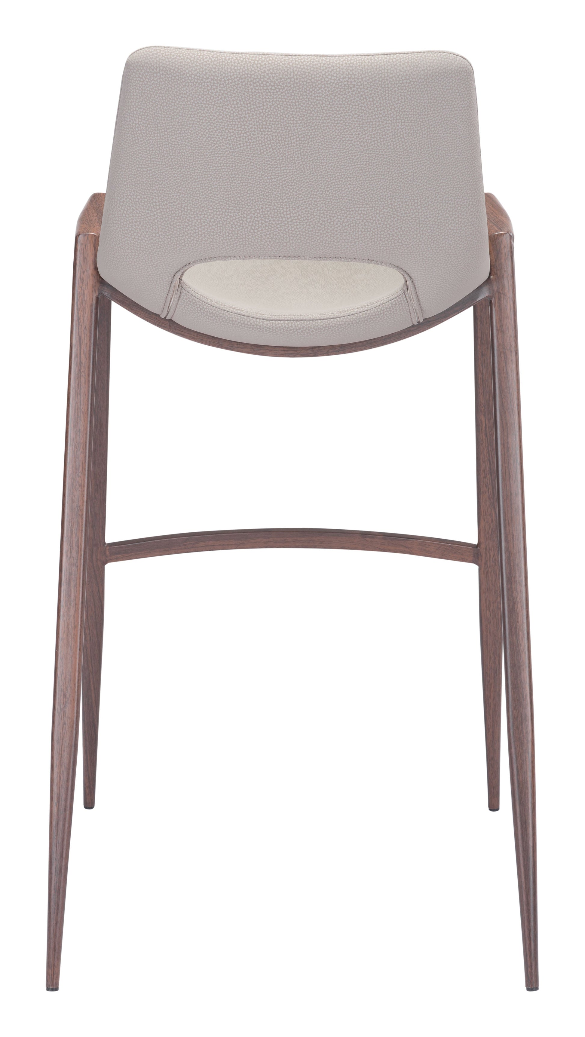 Desi Beige & Walnut Barstool (Set of 2) - Ornate Home
