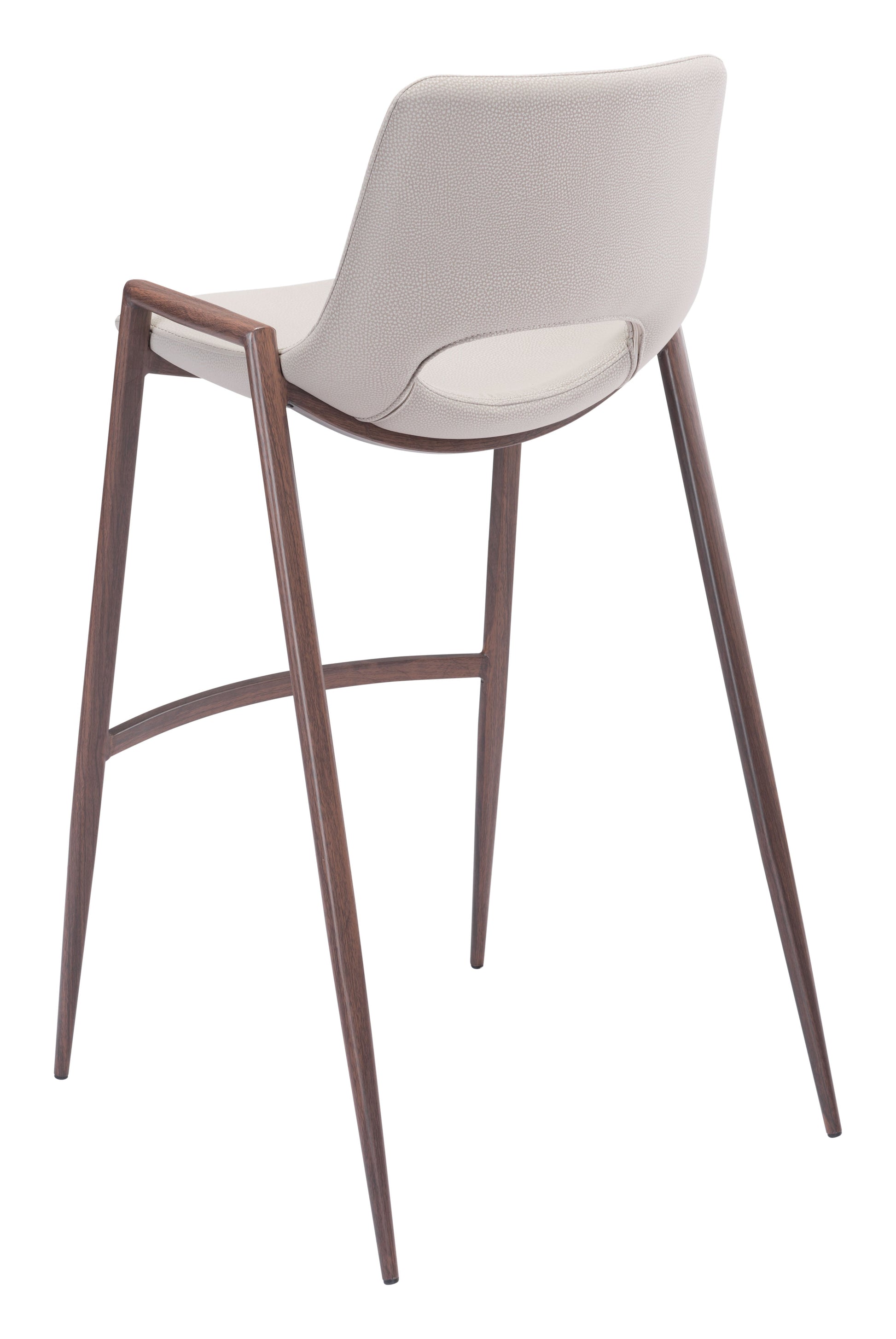 Desi Beige & Walnut Barstool (Set of 2) - Ornate Home