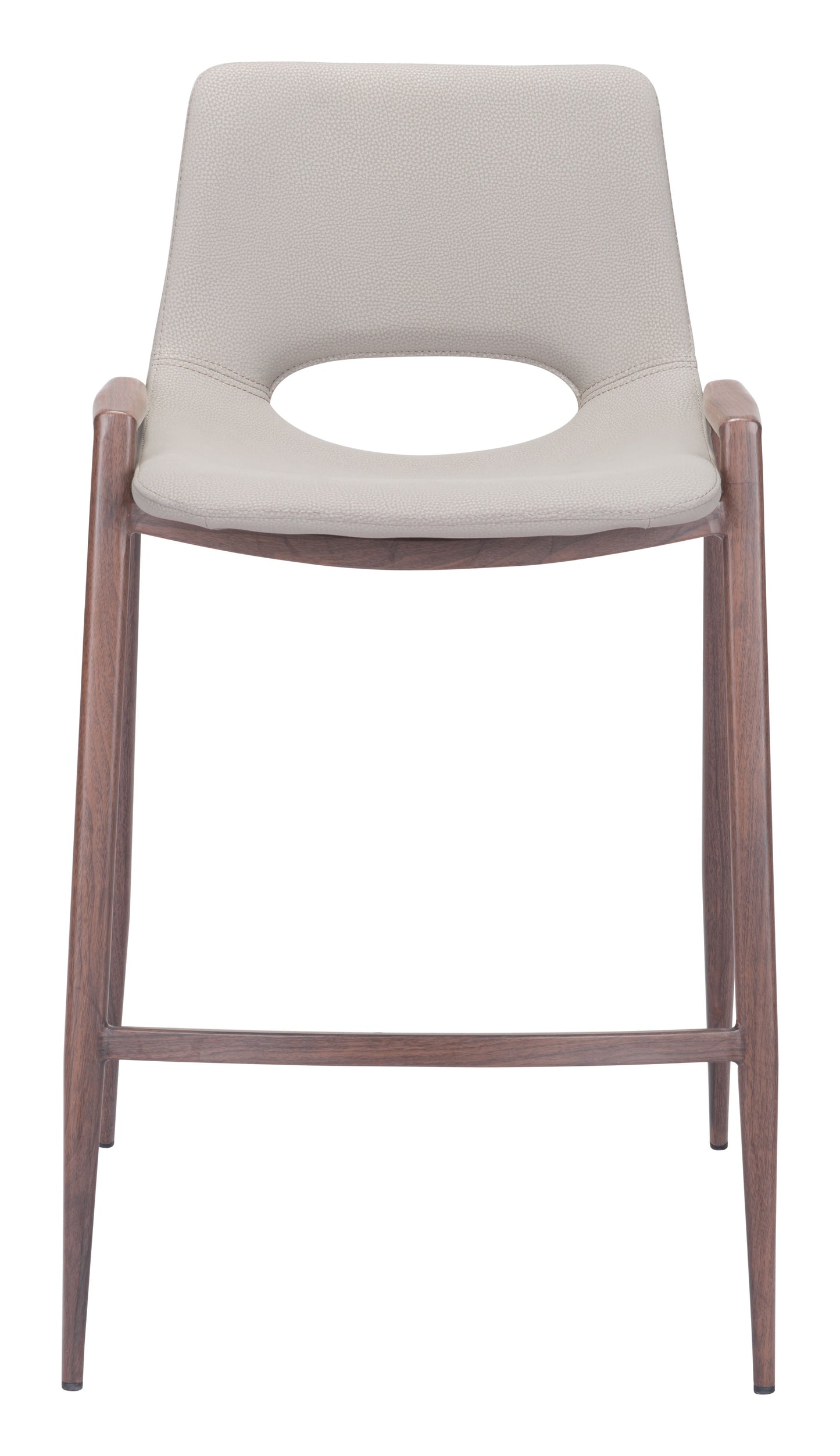 Desi Beige & Walnut Counter Stool (Set of 2) - Ornate Home