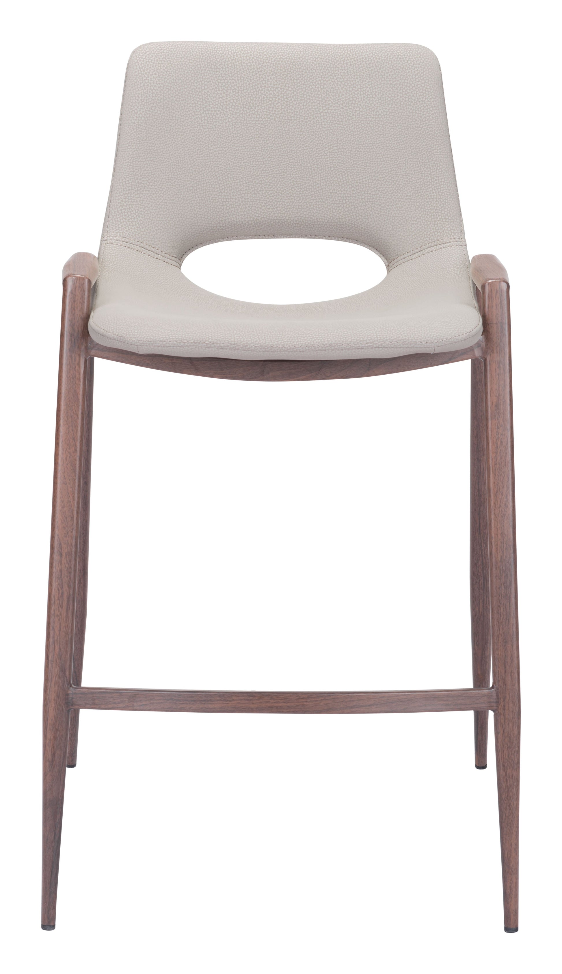 Desi Beige & Walnut Counter Stool (Set of 2) - Ornate Home