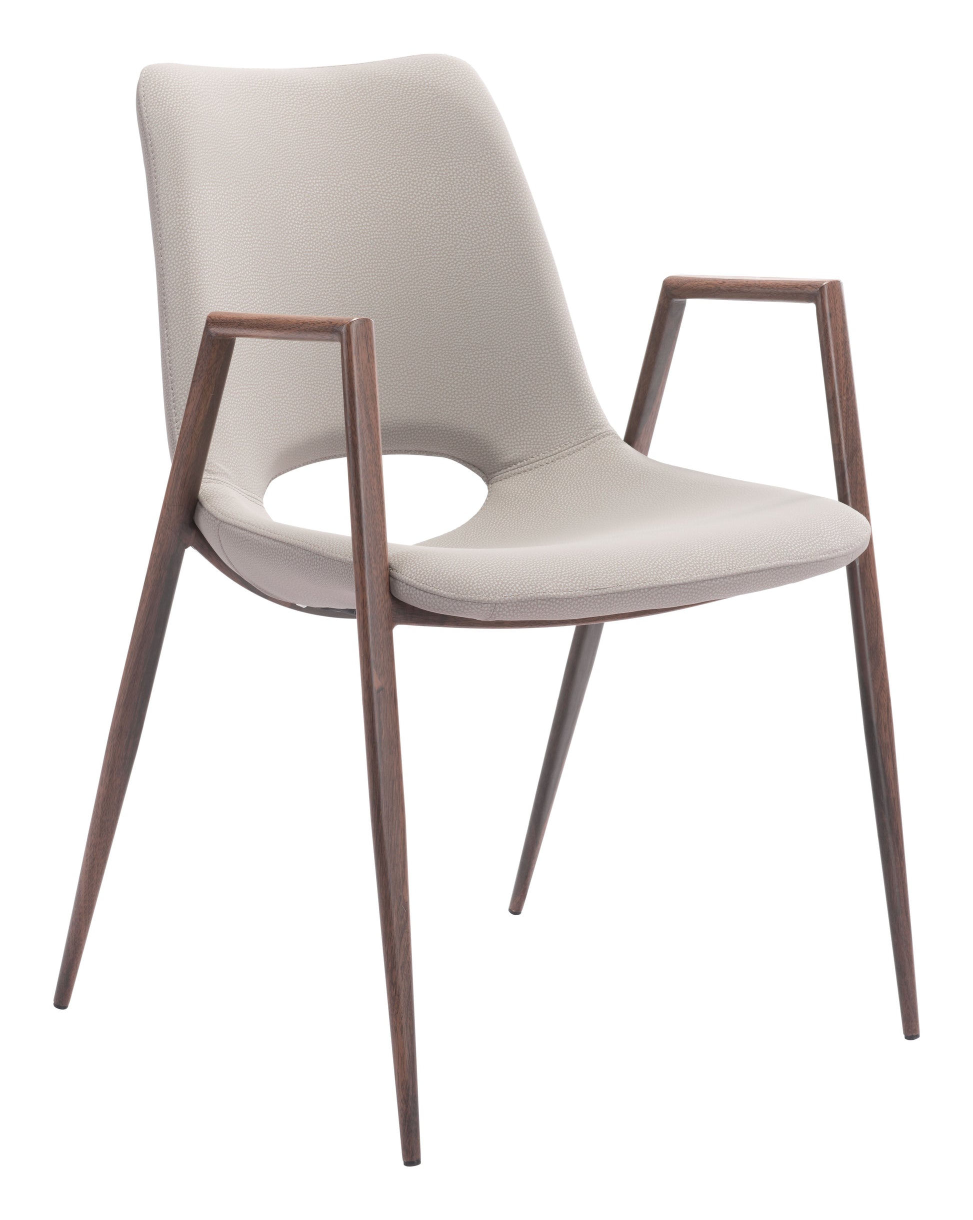 Desi Beige & Walnut Dining Chair (Set of 2) - Ornate Home