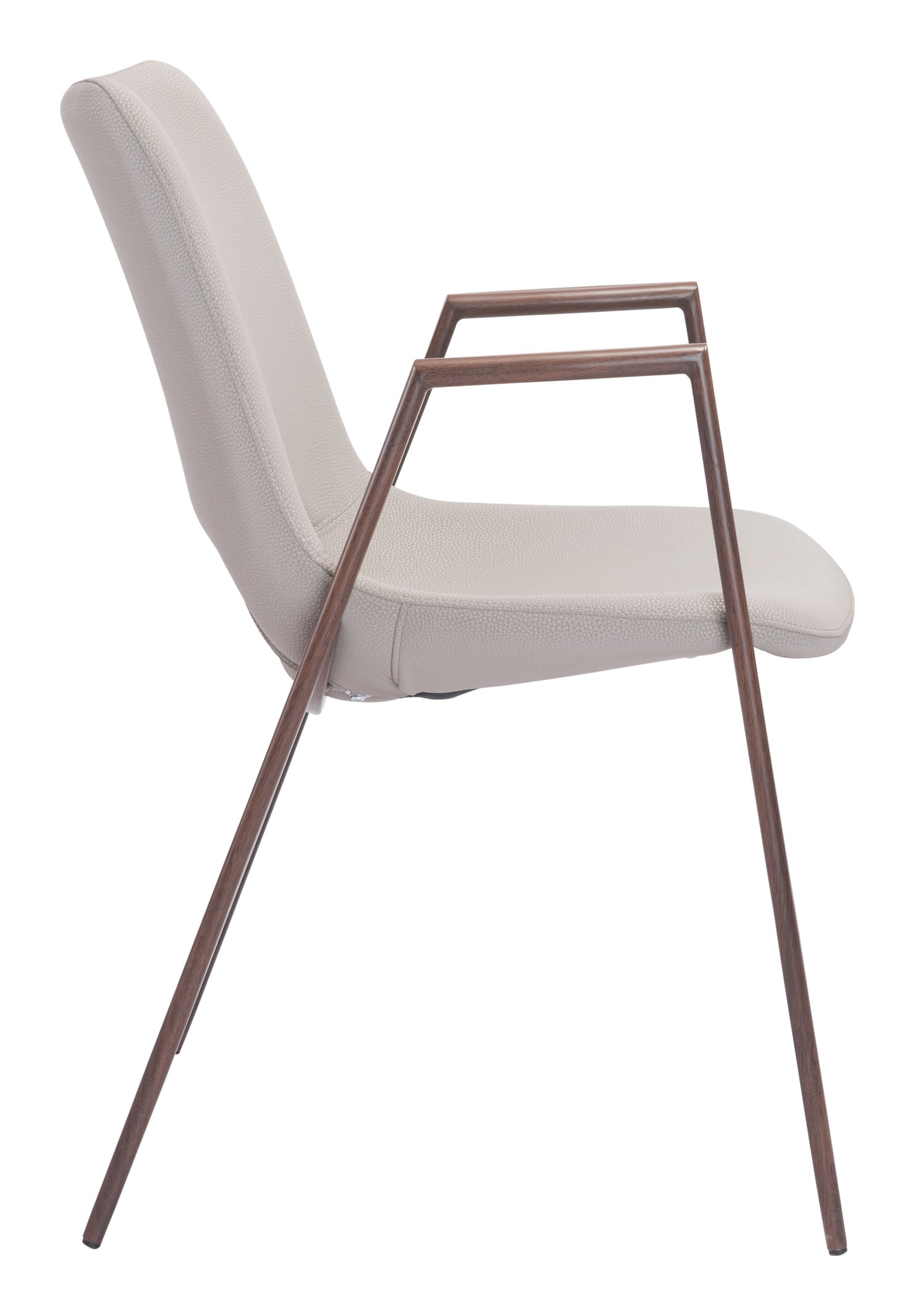 Desi Beige & Walnut Dining Chair (Set of 2) - Ornate Home