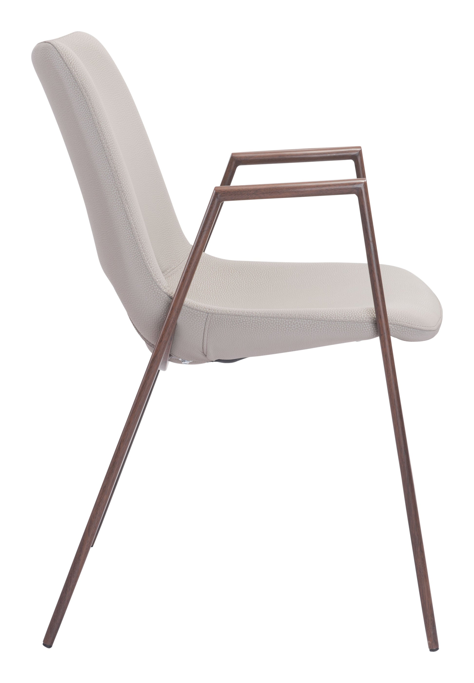 Desi Beige & Walnut Dining Chair (Set of 2) - Ornate Home