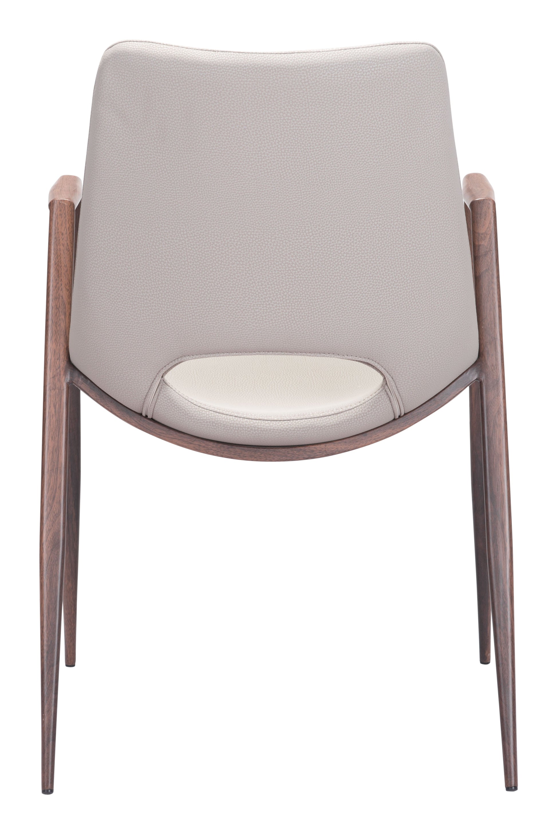 Desi Beige & Walnut Dining Chair (Set of 2) - Ornate Home