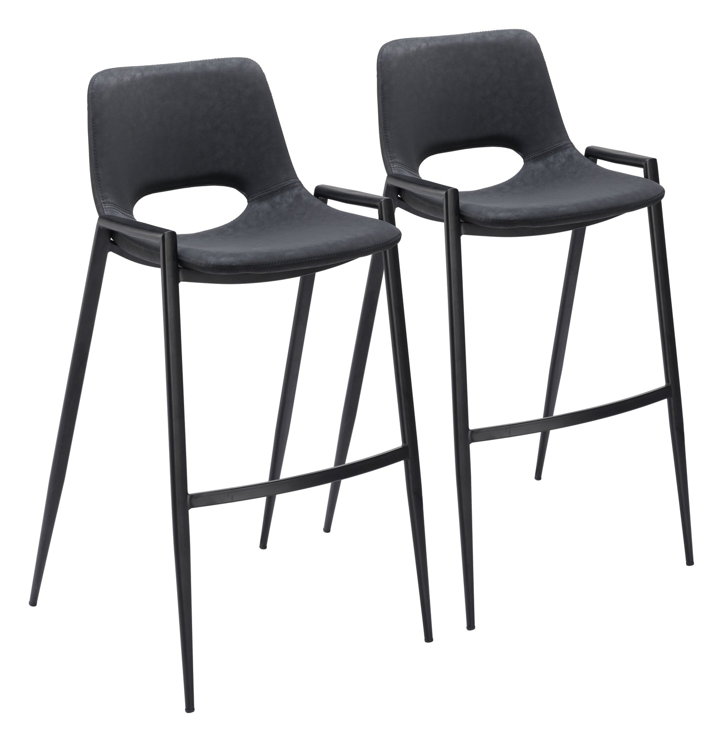 Desi Black Barstool (Set of 2) - Ornate Home