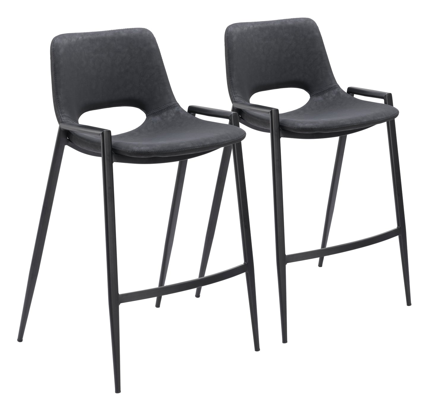 Desi Black Counter Stool (Set of 2) - Ornate Home