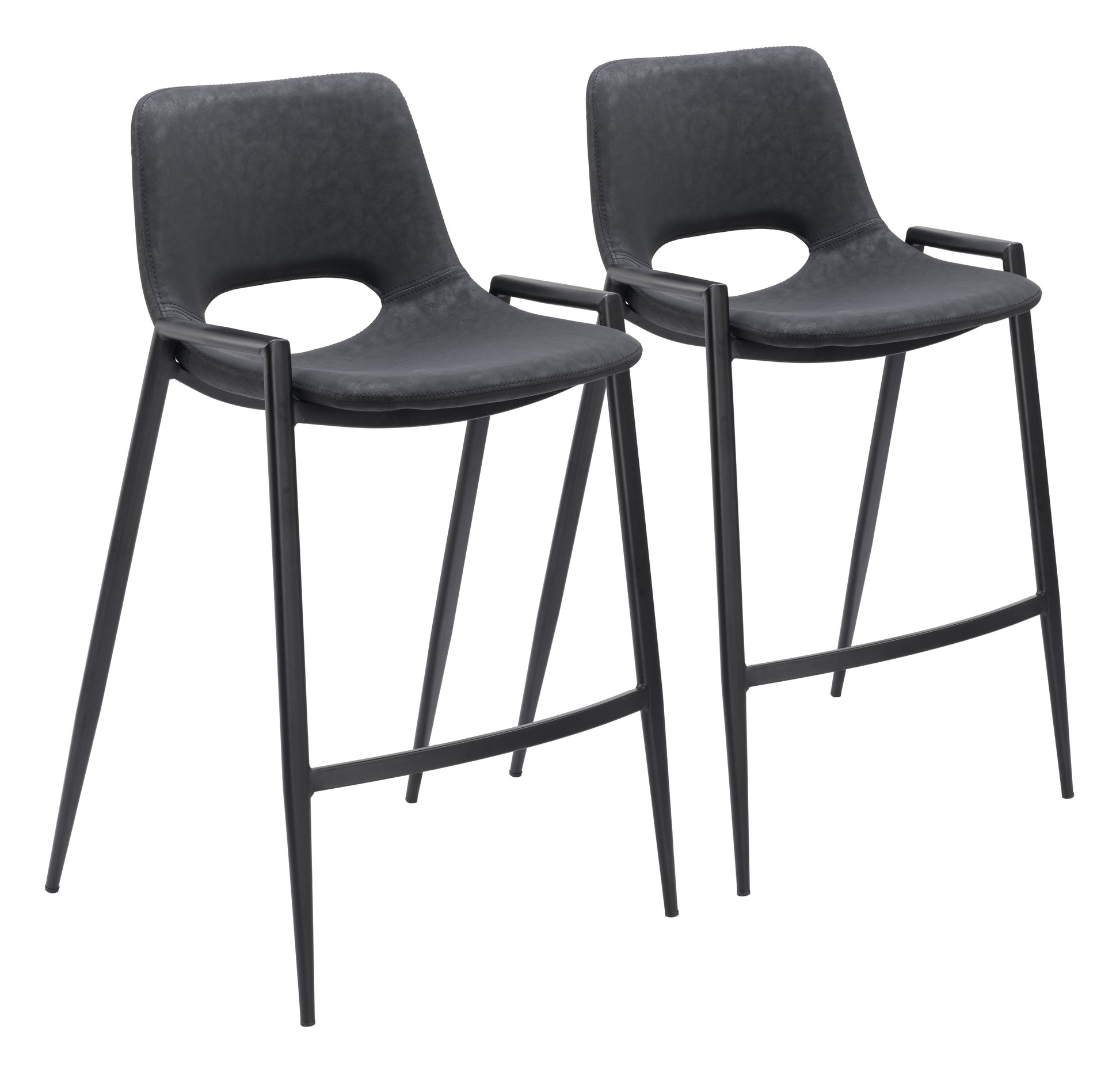 Desi Black Counter Stool (Set of 2) - Ornate Home
