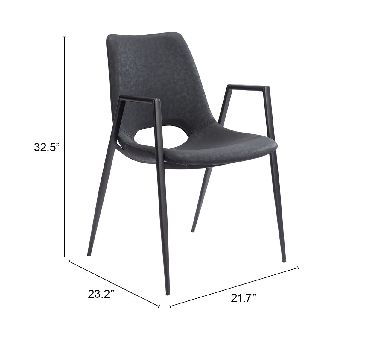 Desi Black Dining Chair (Set of 2) - Ornate Home
