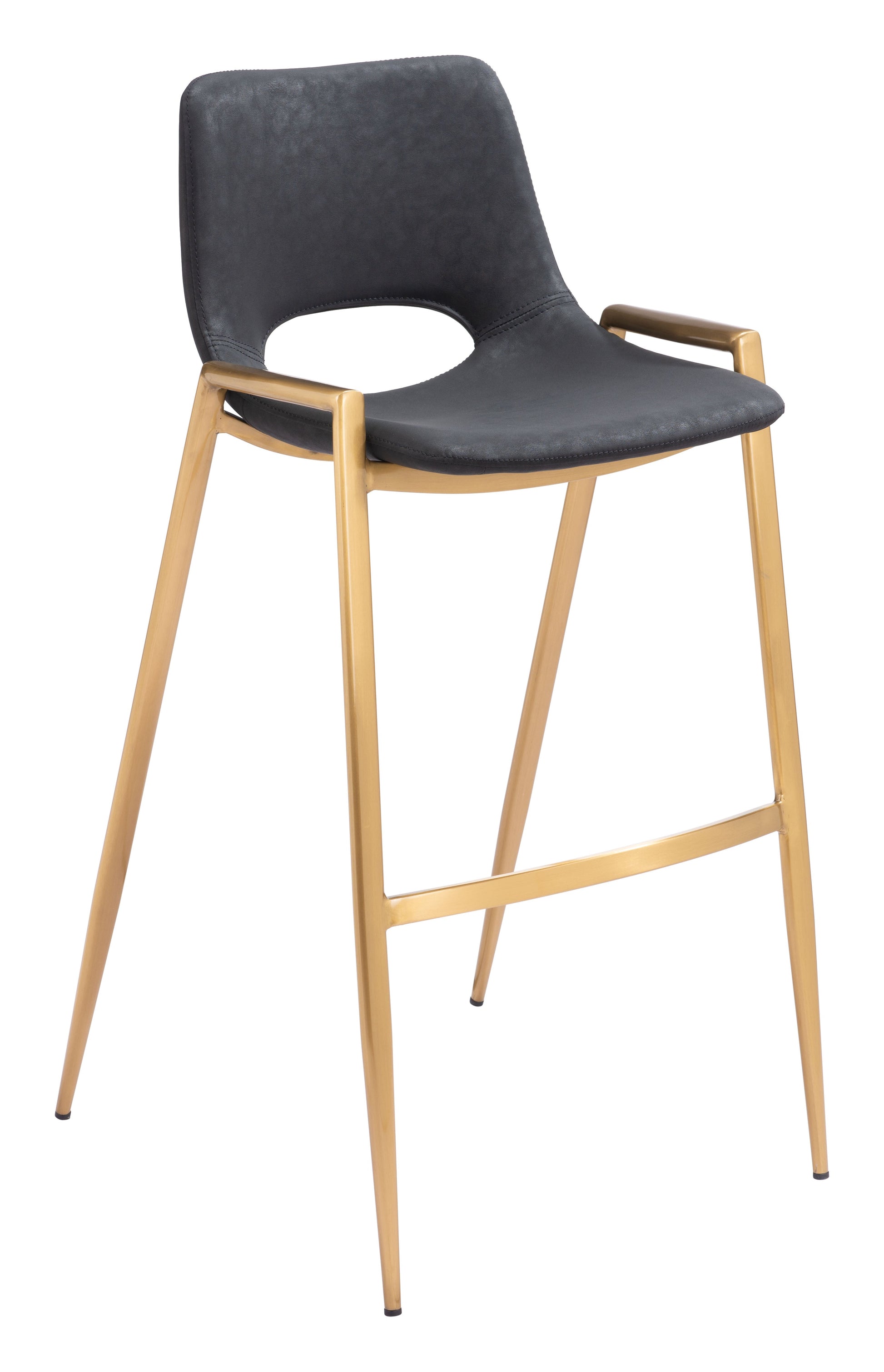 Desi Black & Gold Barstool (Set of 2) - Ornate Home