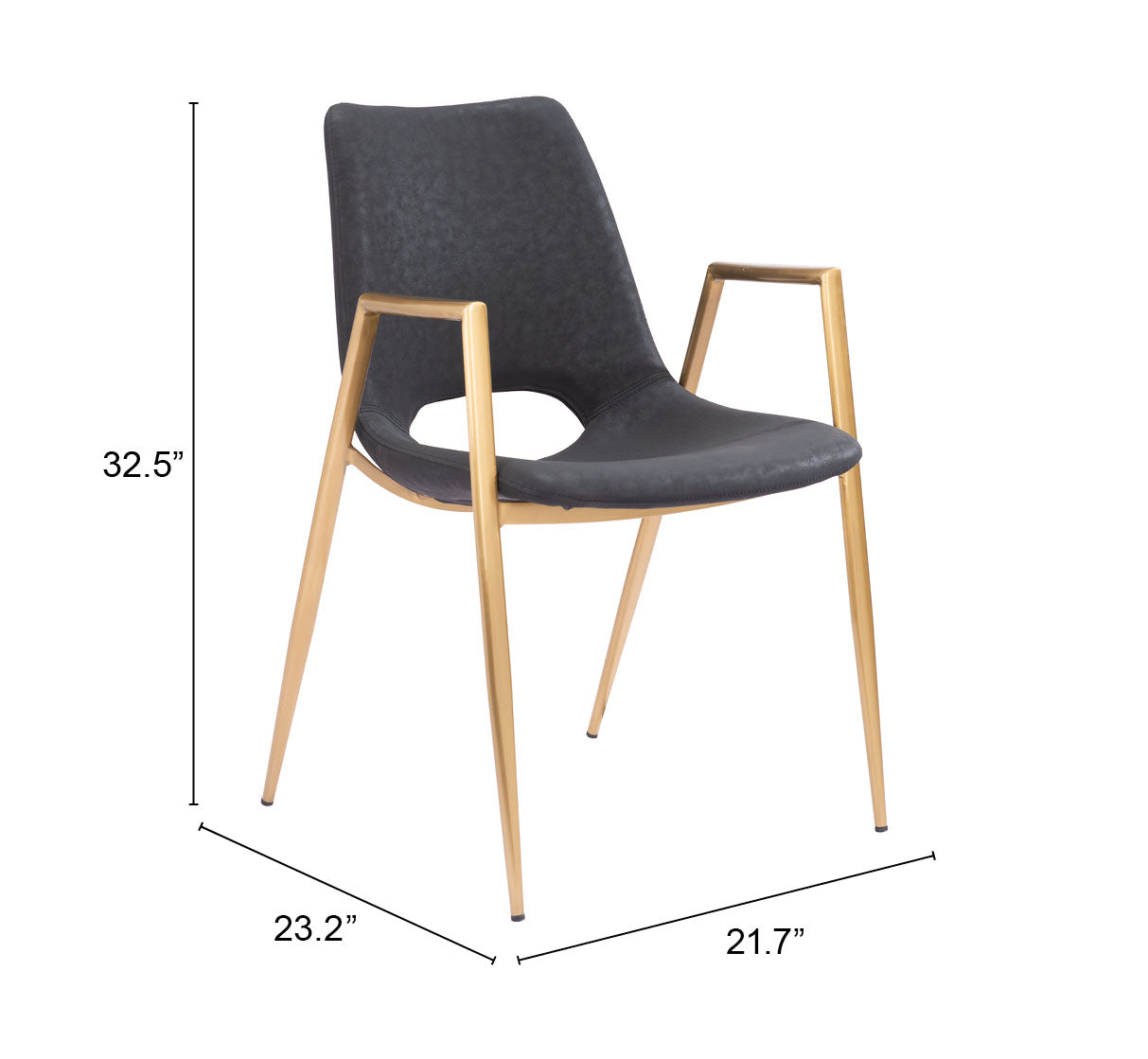 Desi Black & Gold Dining Chair (Set of 2) - Ornate Home