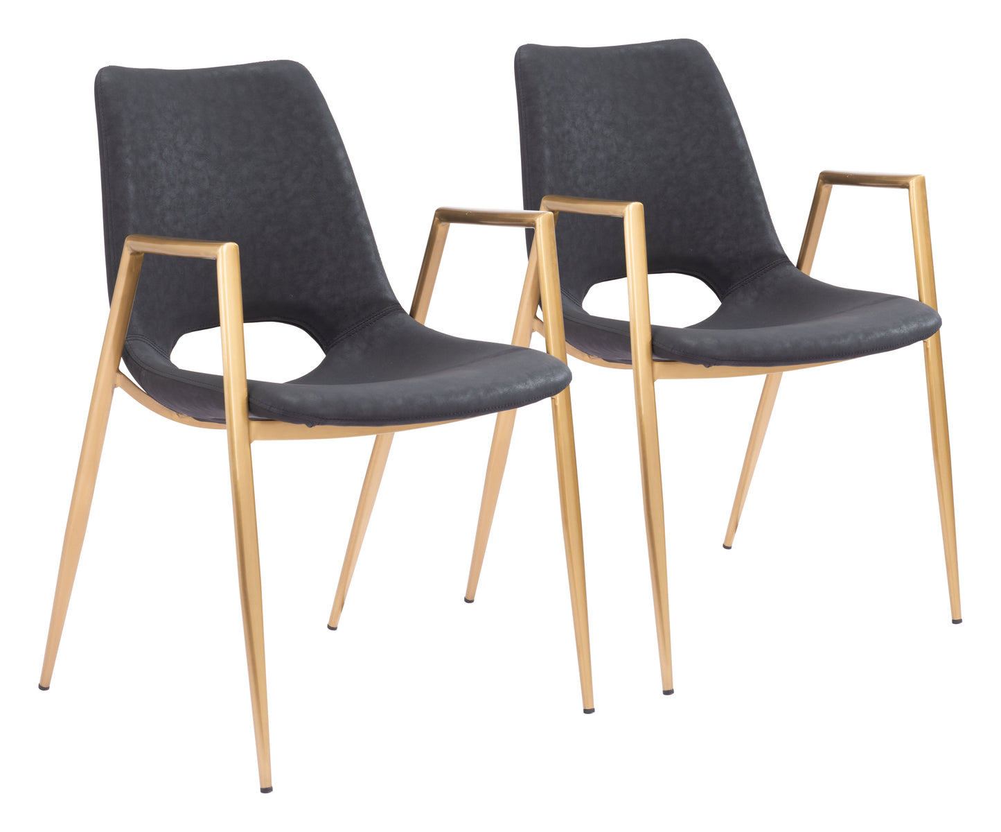 Desi Black & Gold Dining Chair (Set of 2) - Ornate Home