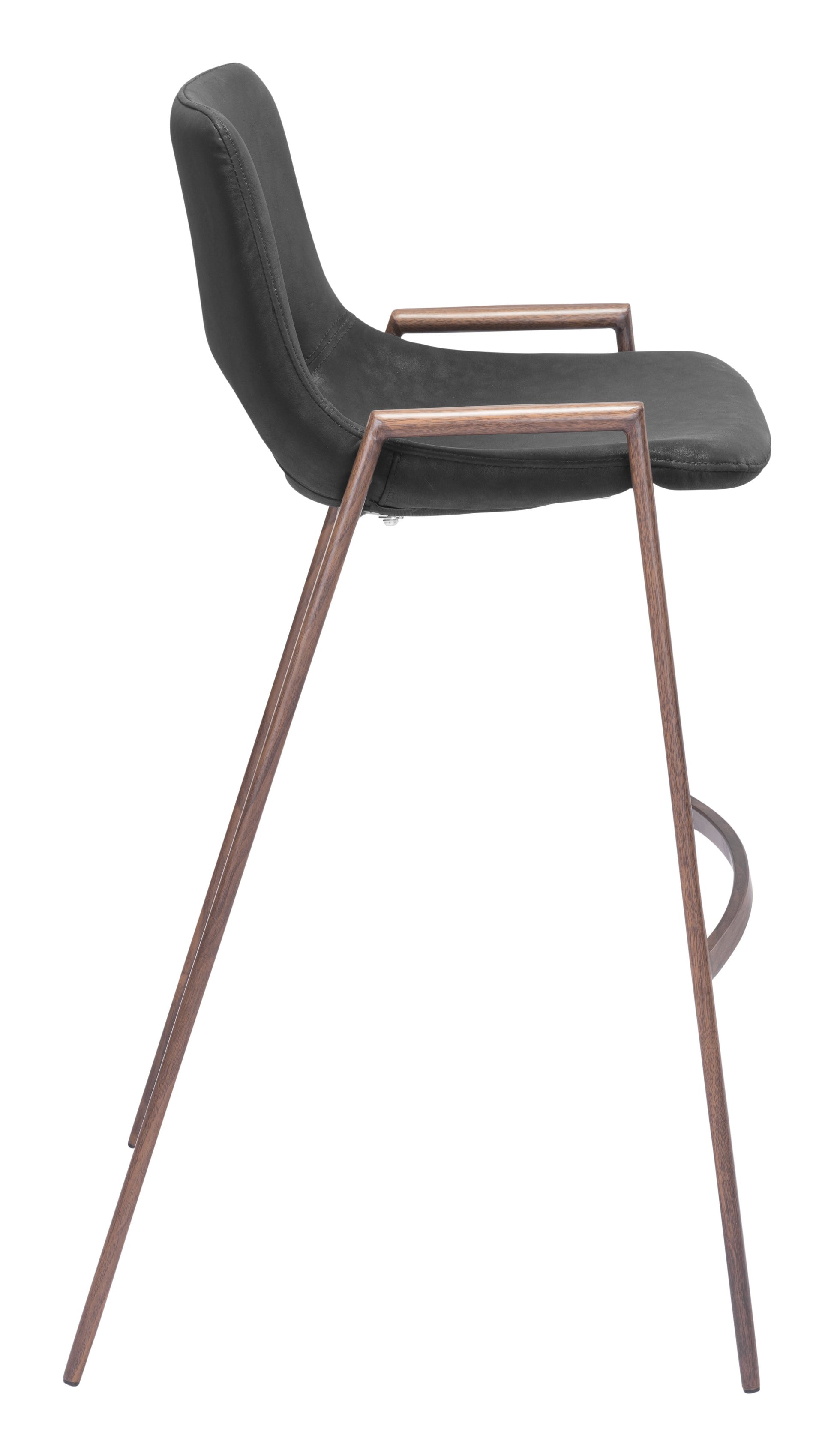 Desi Black & Walnut Barstool (Set of 2) - Ornate Home