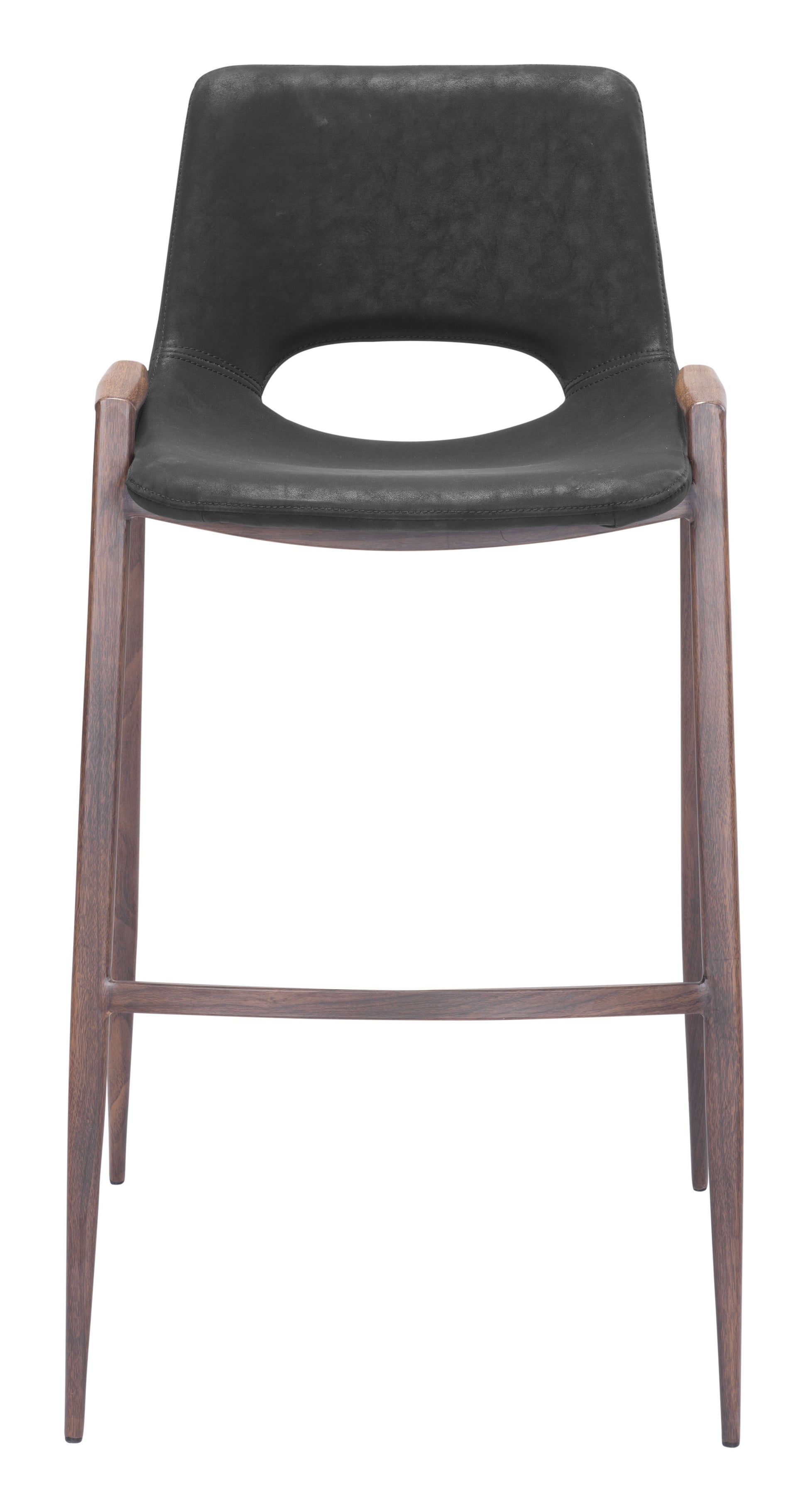 Desi Black & Walnut Barstool (Set of 2) - Ornate Home