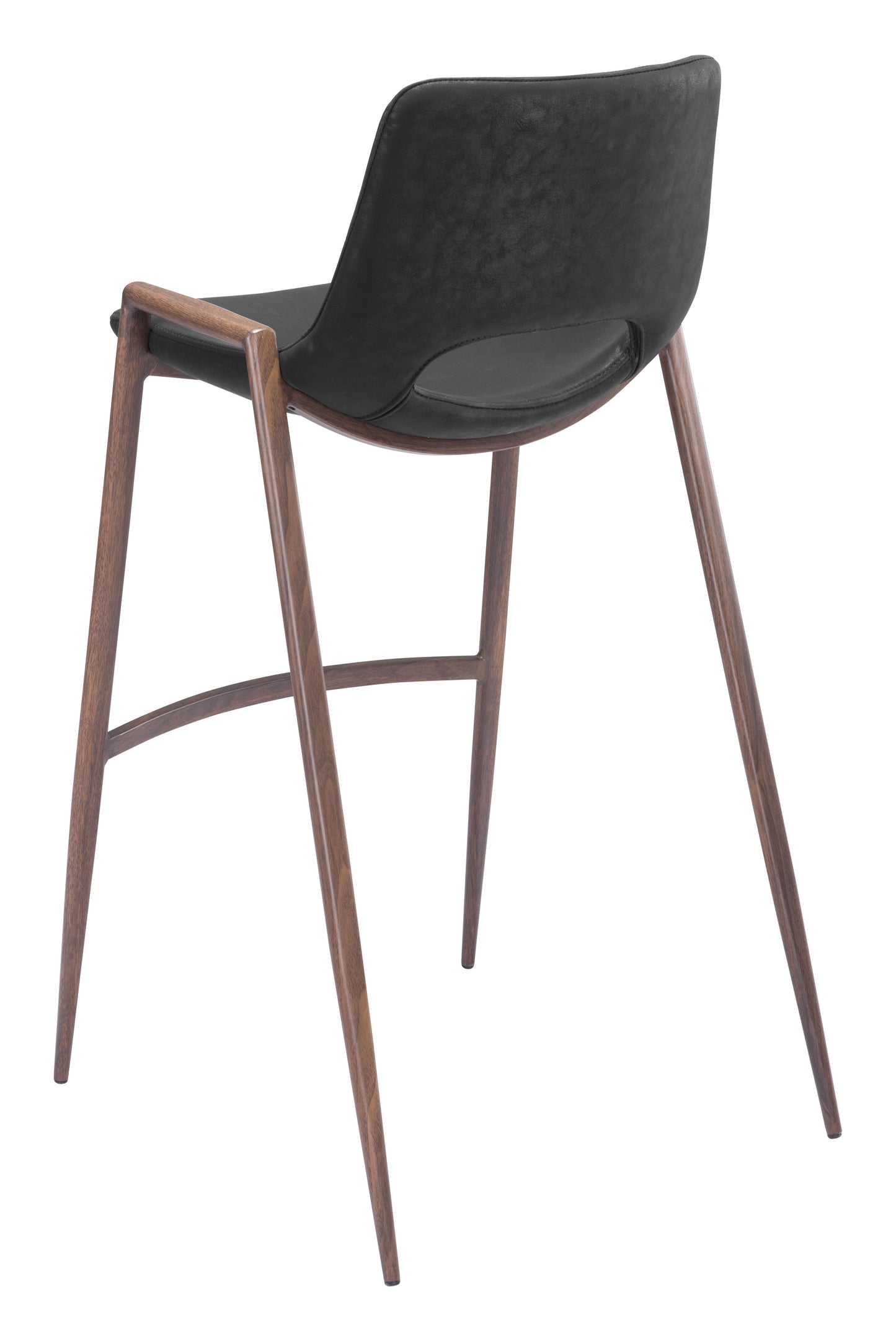 Desi Black & Walnut Barstool (Set of 2) - Ornate Home