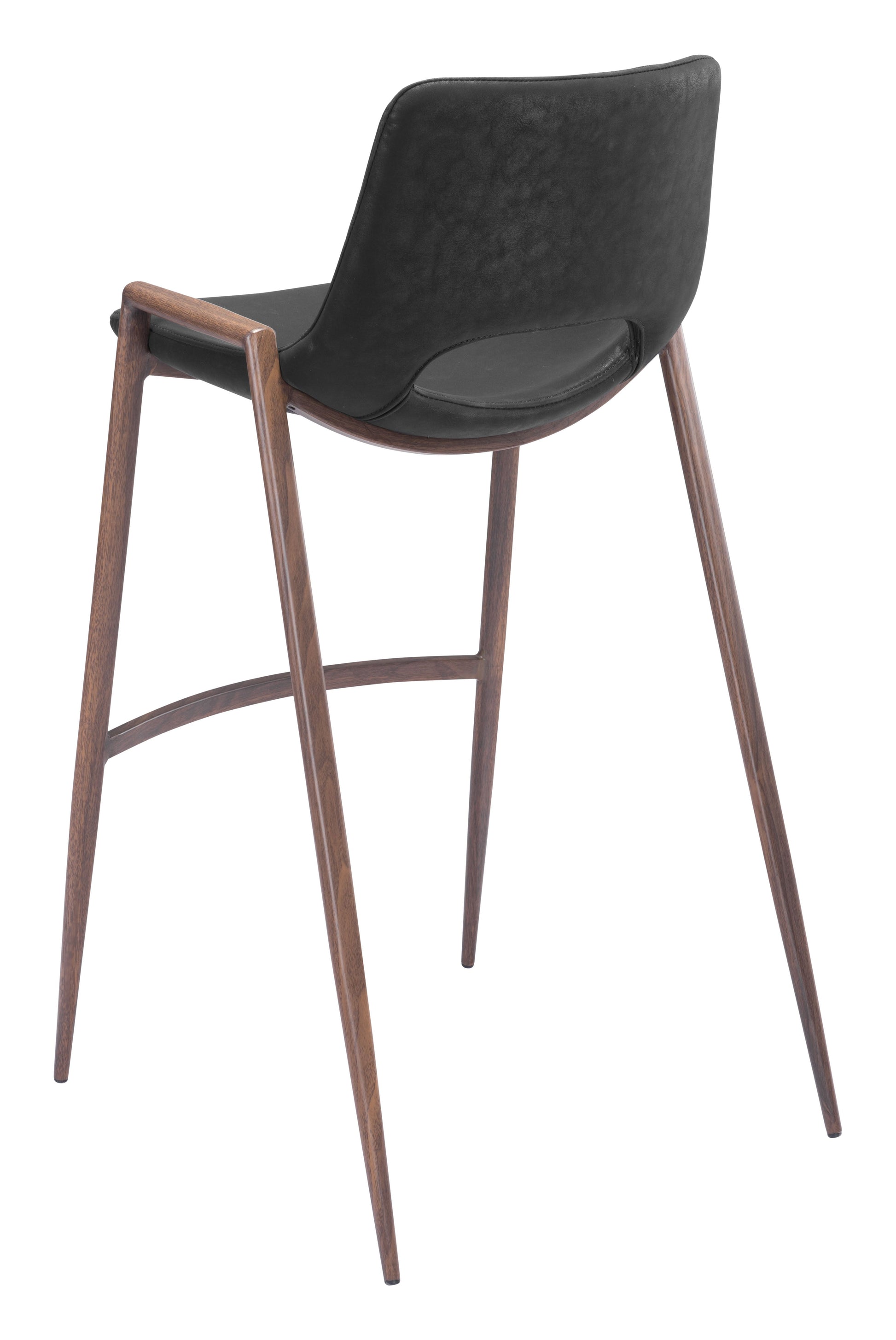 Desi Black & Walnut Barstool (Set of 2) - Ornate Home