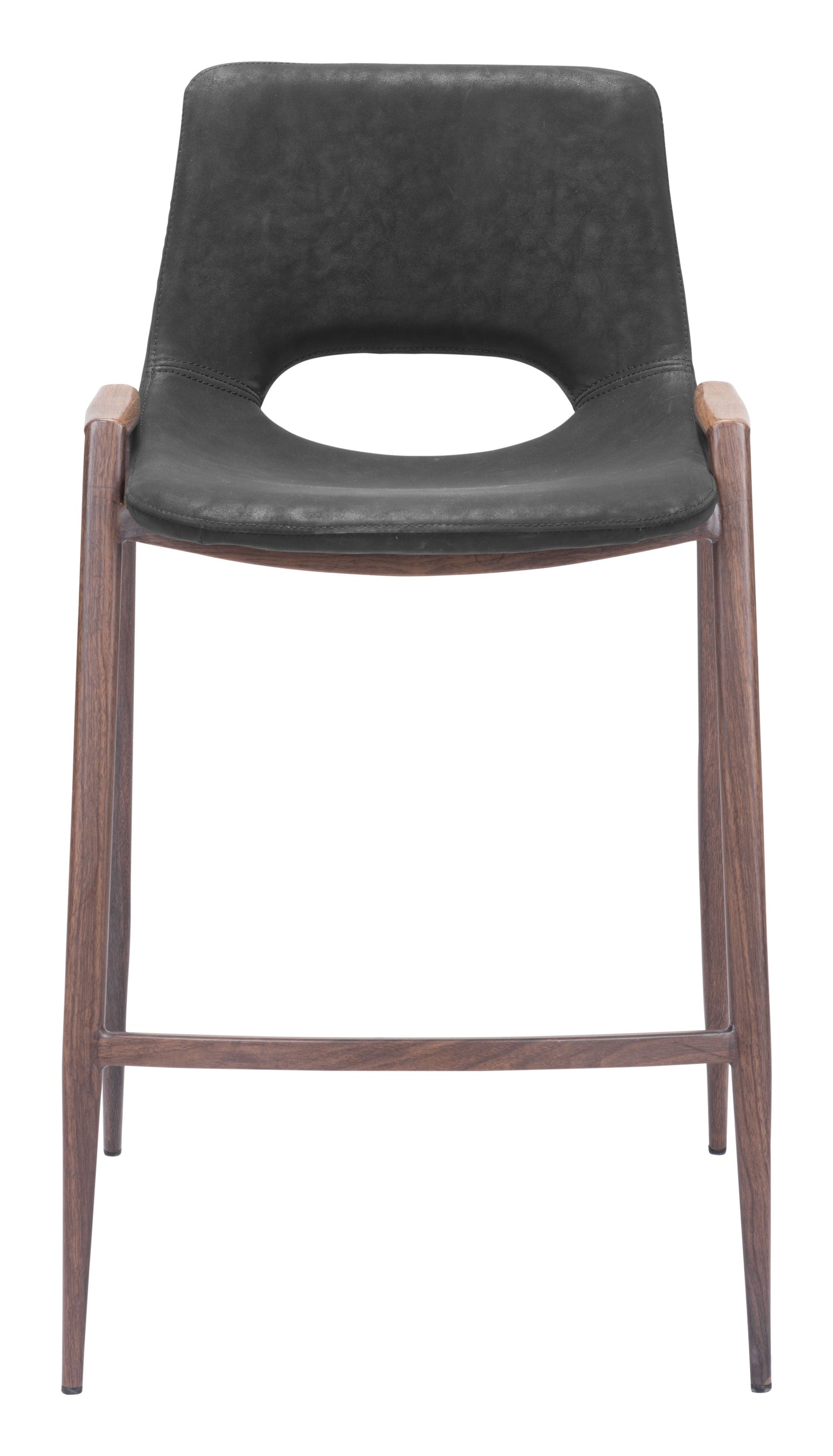 Desi Black & Walnut Counter Stool (Set of 2) - Ornate Home
