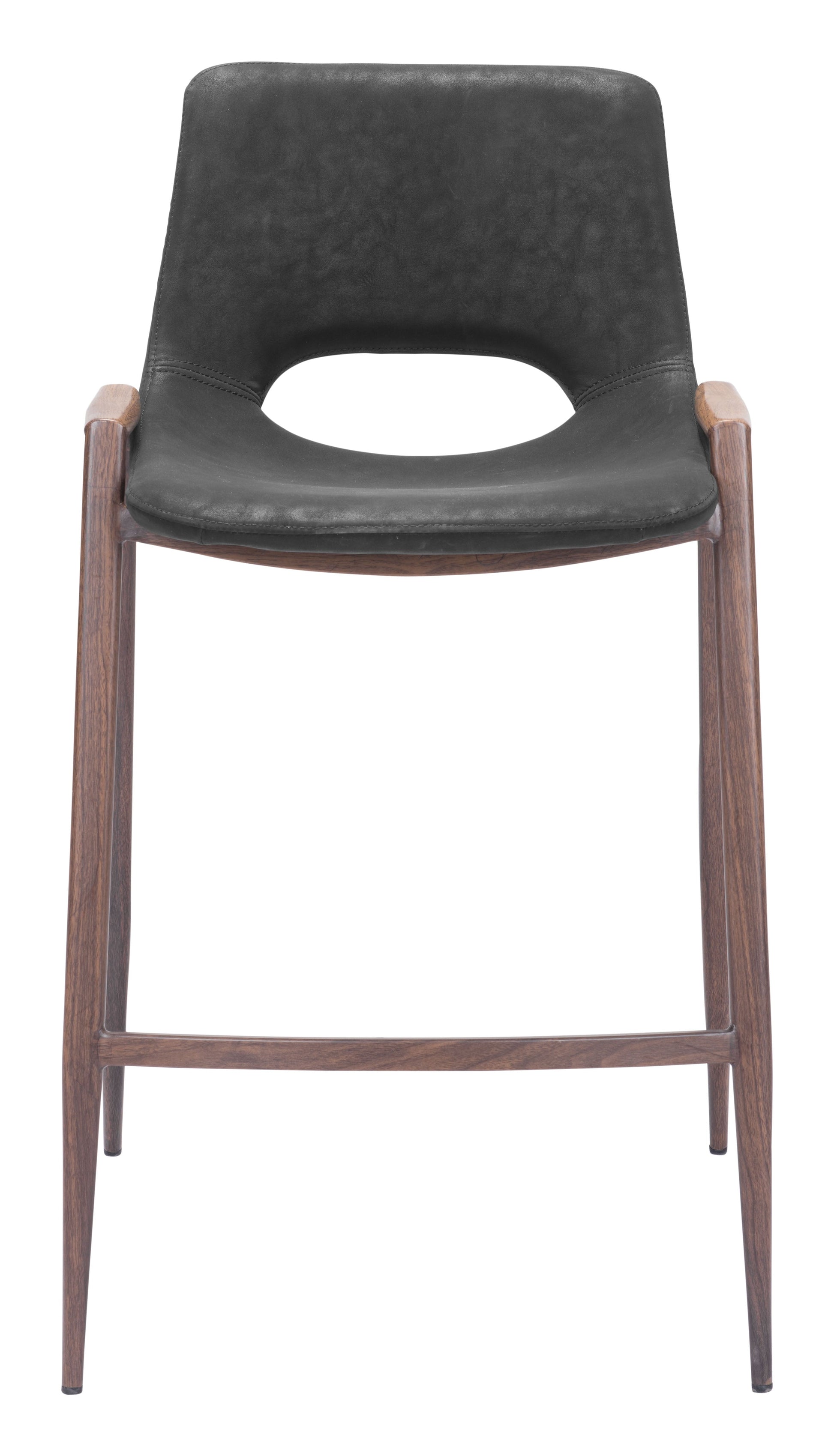 Desi Black & Walnut Counter Stool (Set of 2) - Ornate Home