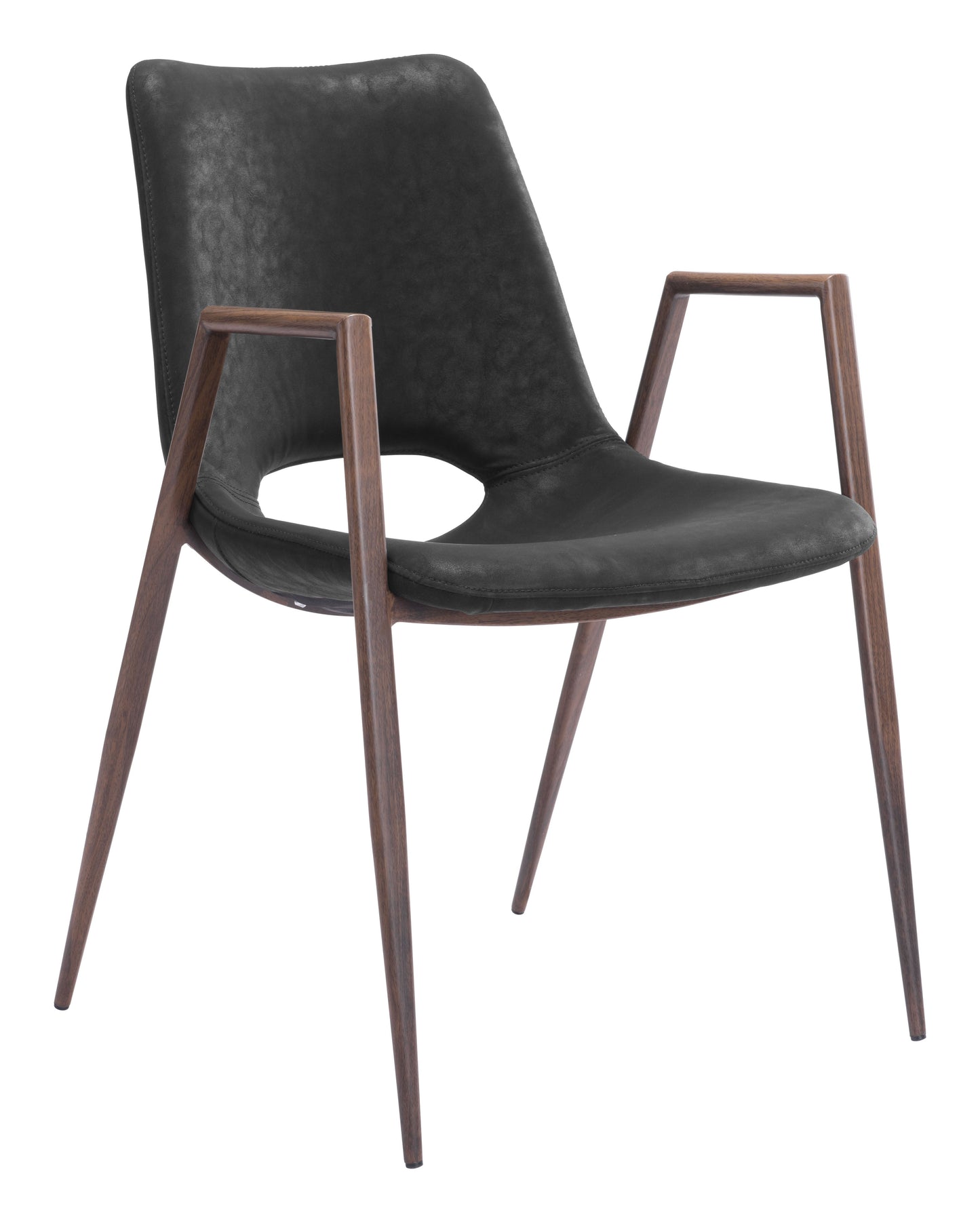 Desi Black & Walnut Dining Chair (Set of 2) - Ornate Home