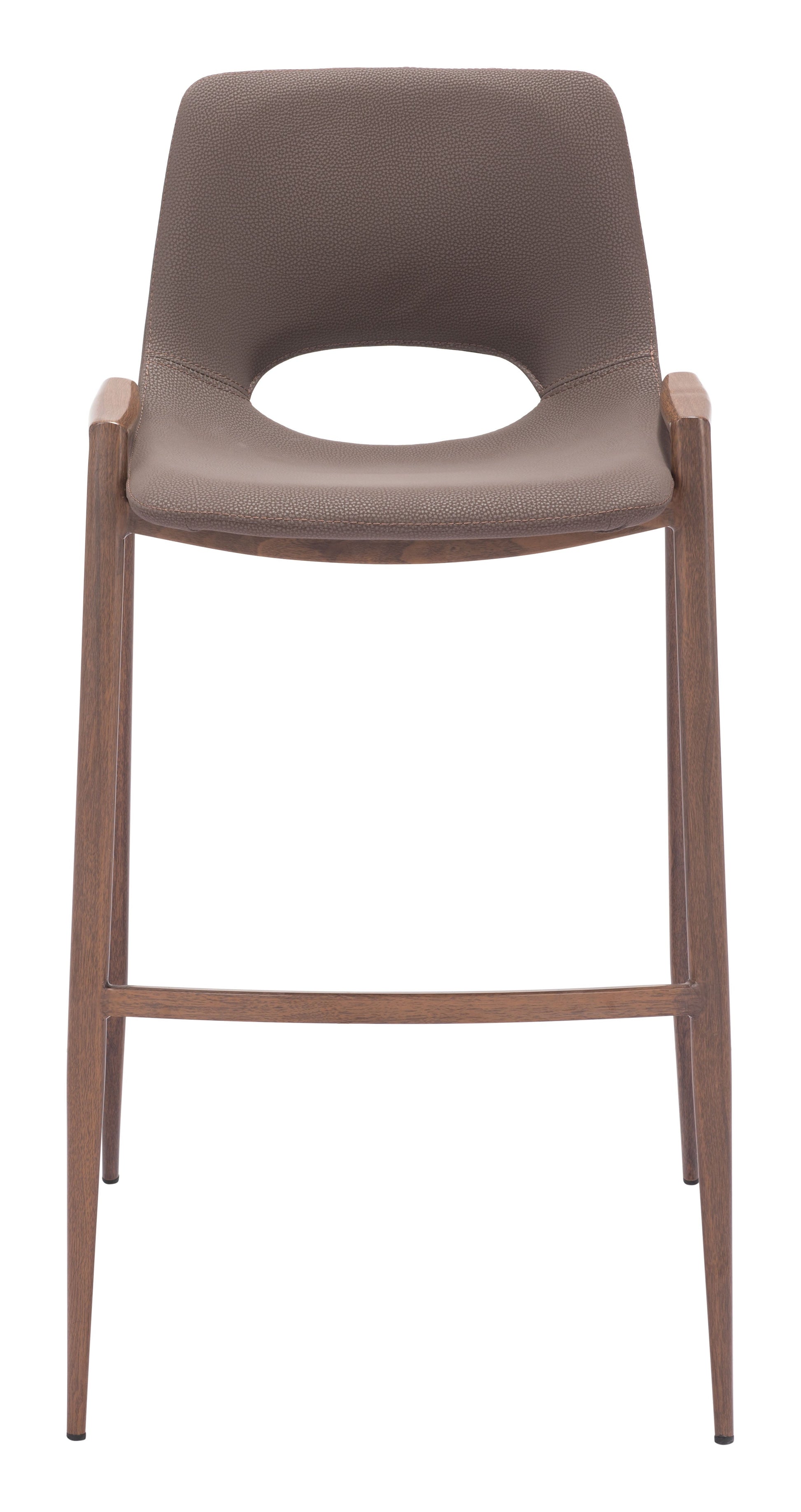 Desi Brown & Walnut Barstool (Set of 2) - Ornate Home