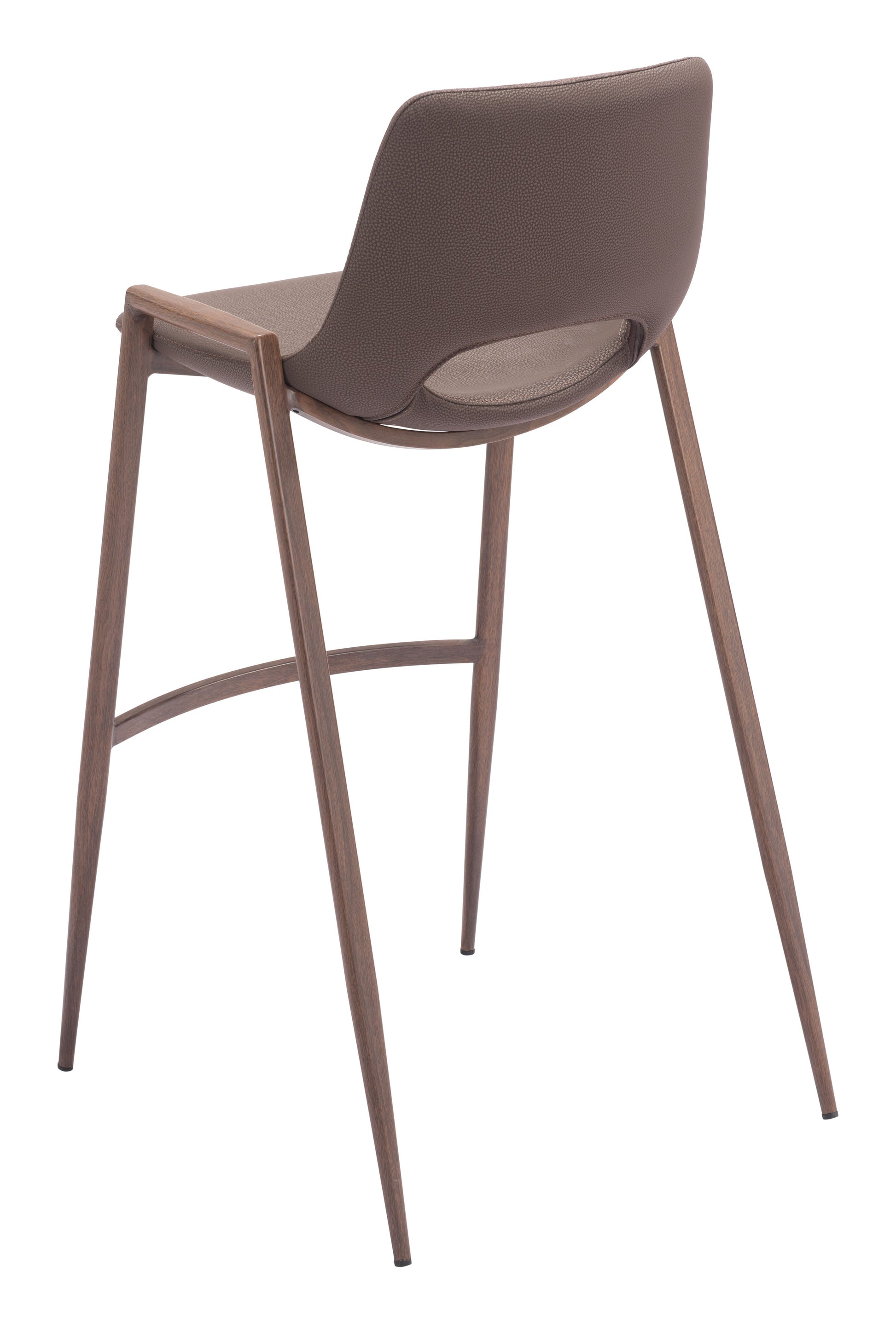 Desi Brown & Walnut Barstool (Set of 2) - Ornate Home