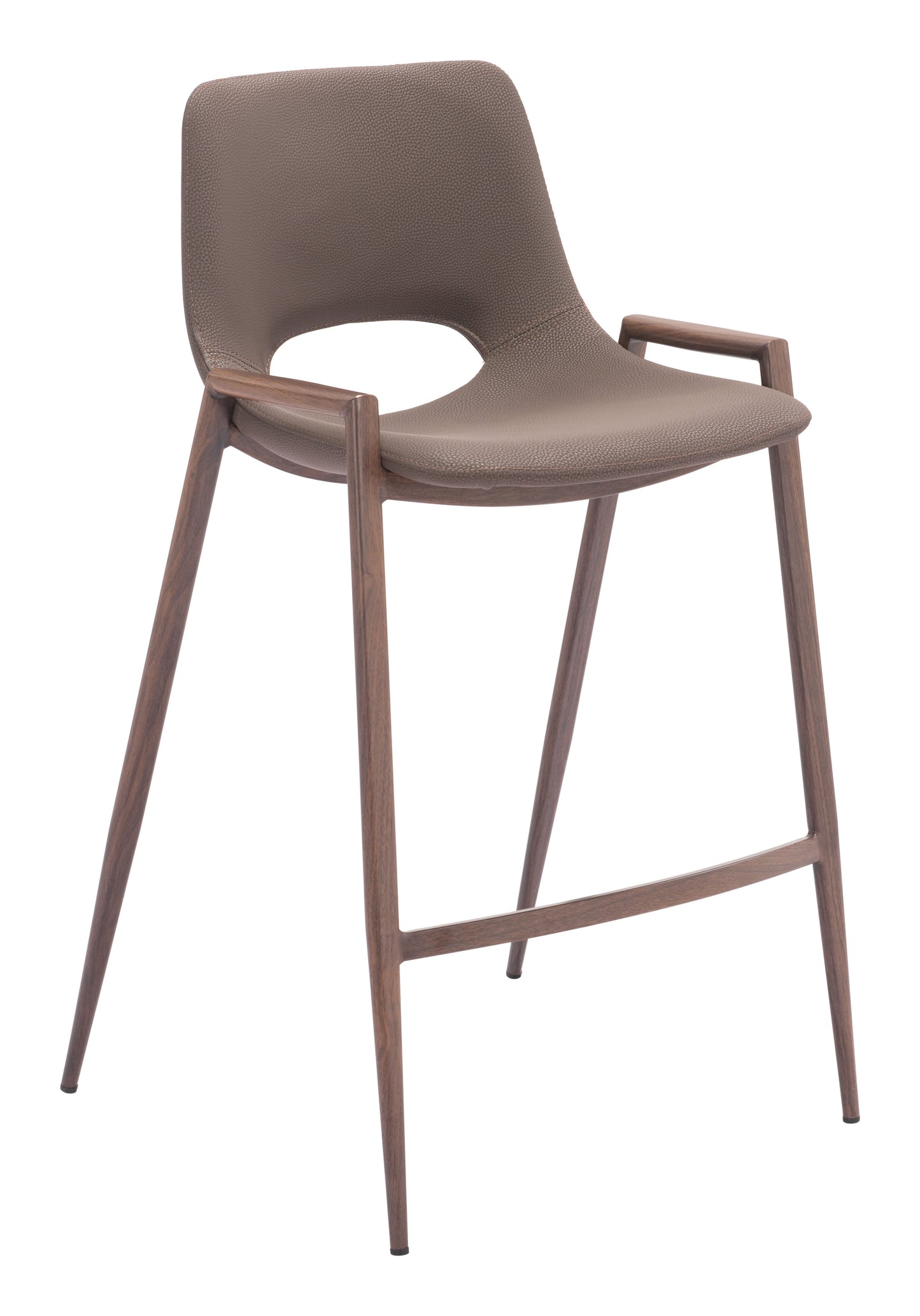 Desi Brown & Walnut Counter Stool (Set of 2) - Ornate Home