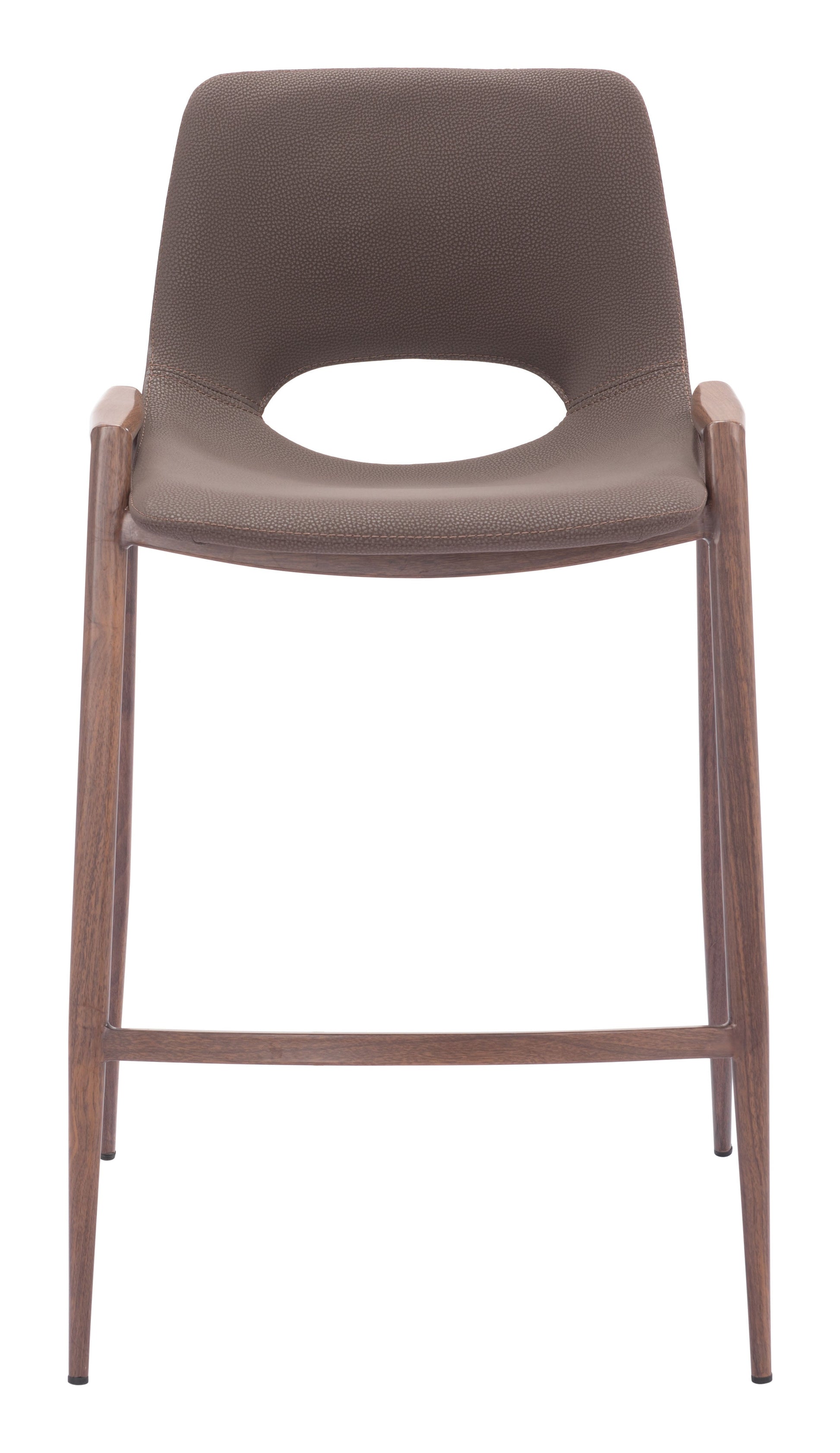 Desi Brown & Walnut Counter Stool (Set of 2) - Ornate Home
