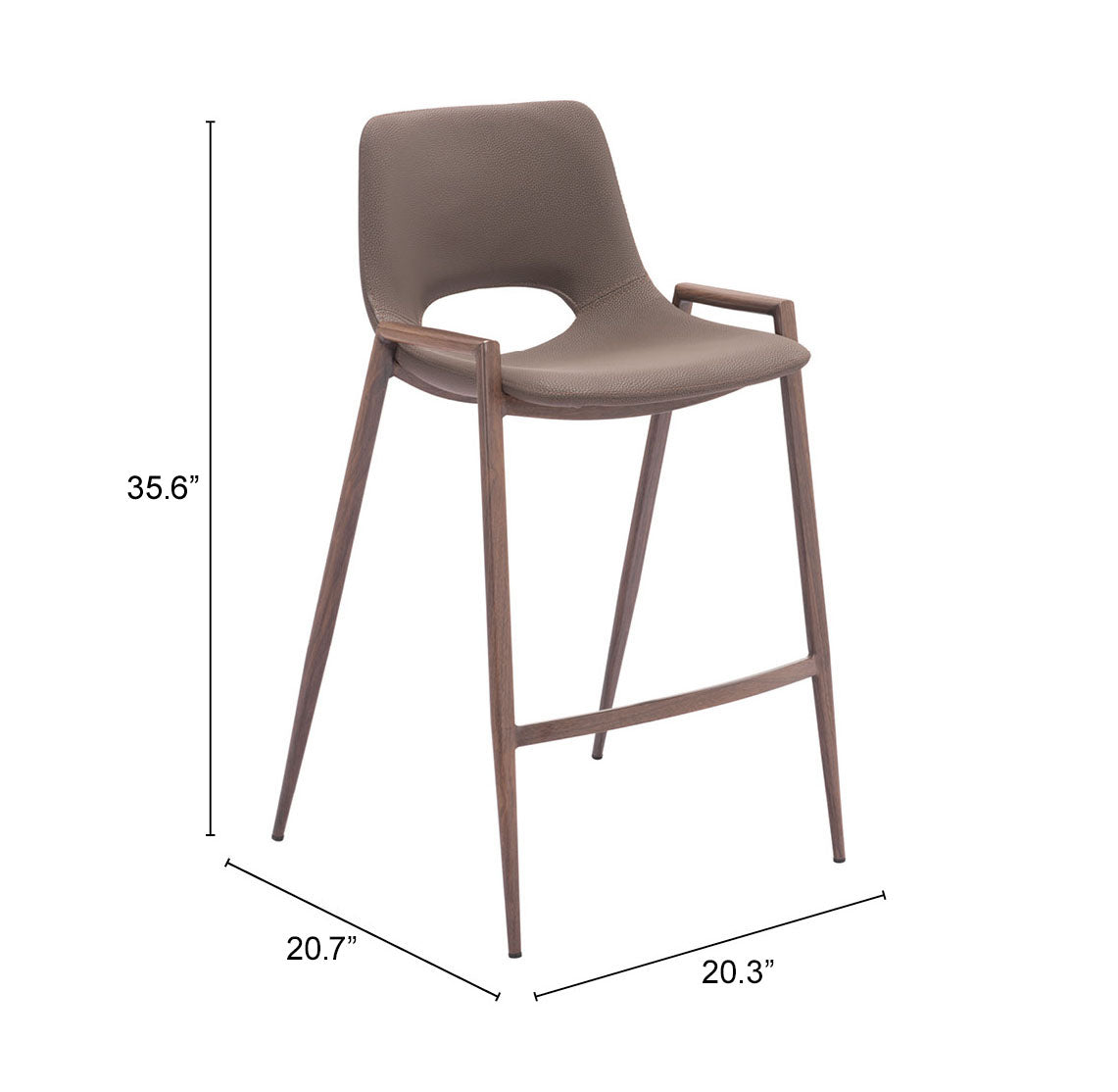 Desi Brown & Walnut Counter Stool (Set of 2) - Ornate Home