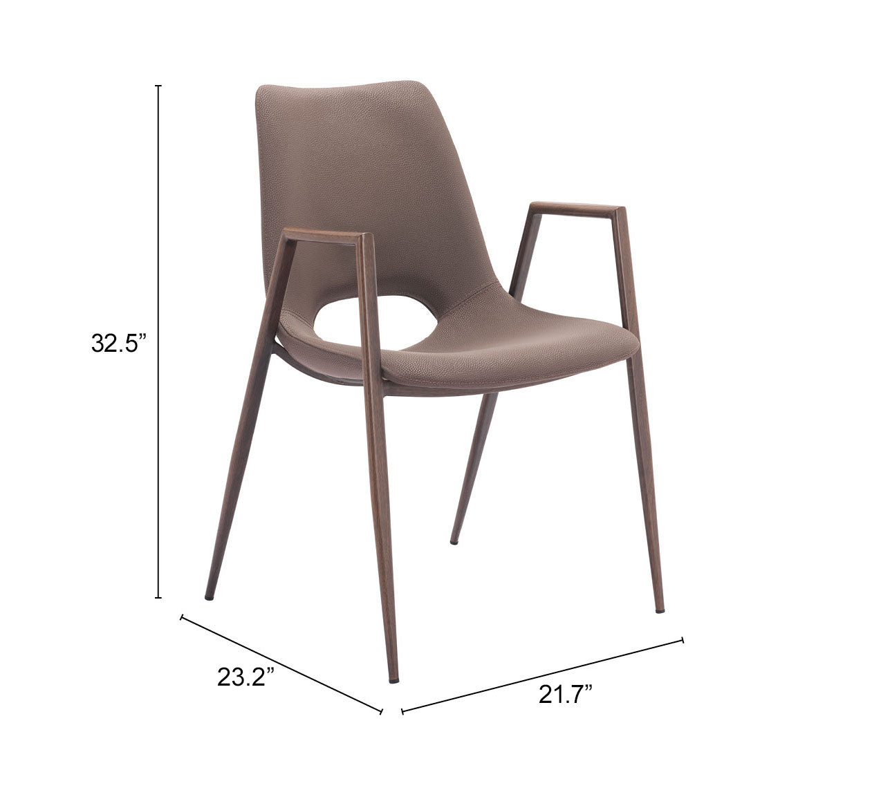 Desi Brown & Walnut Dining Chair (Set of 2) - Ornate Home
