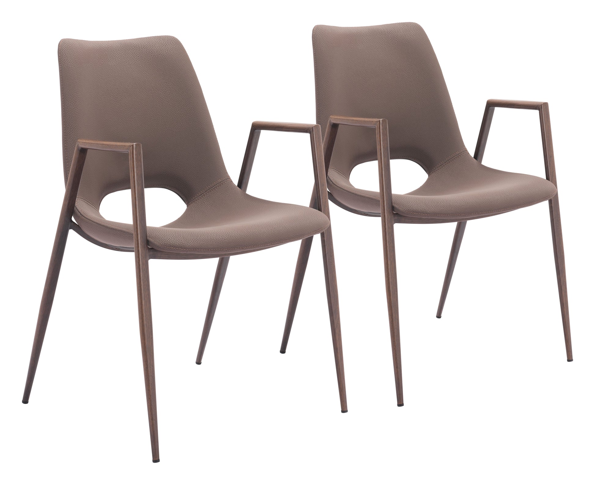 Desi Brown & Walnut Dining Chair (Set of 2) - Ornate Home