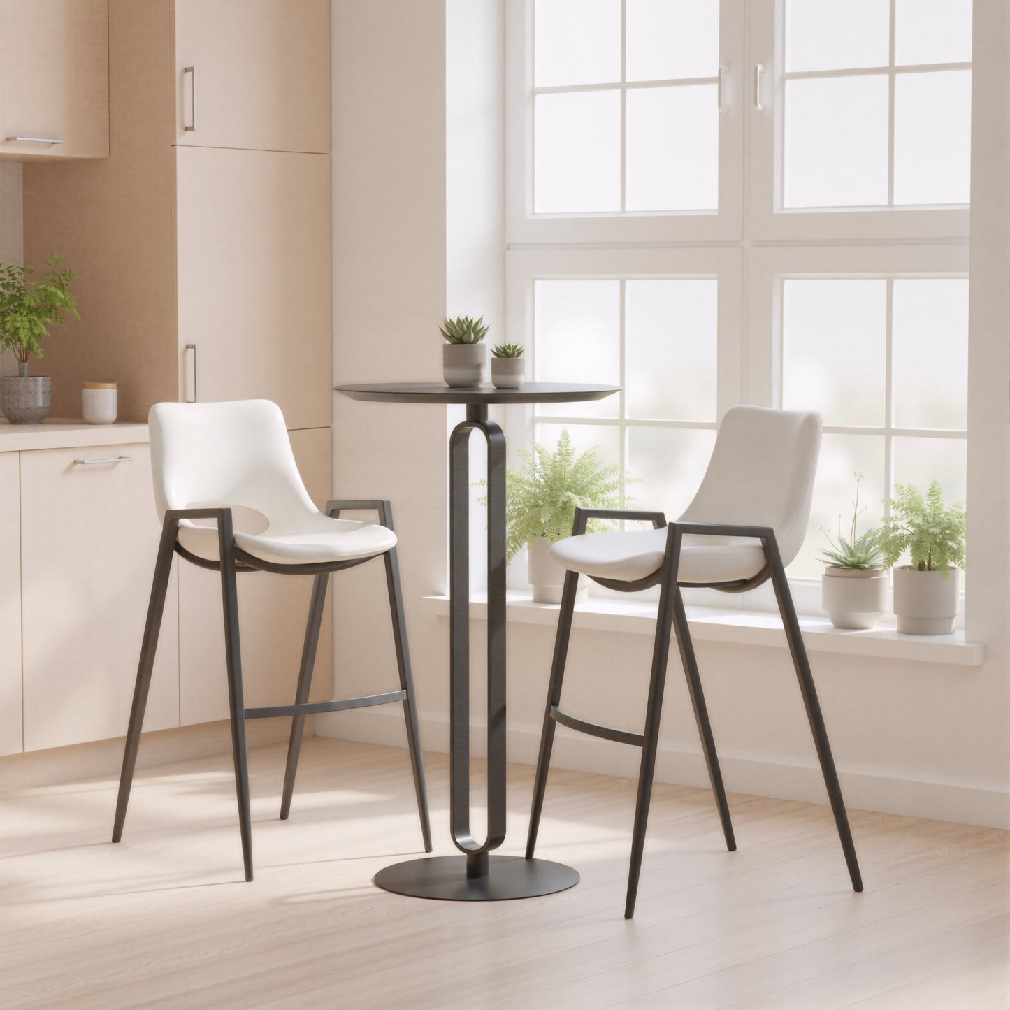 Desi White Barstool (Set of 2) - Ornate Home