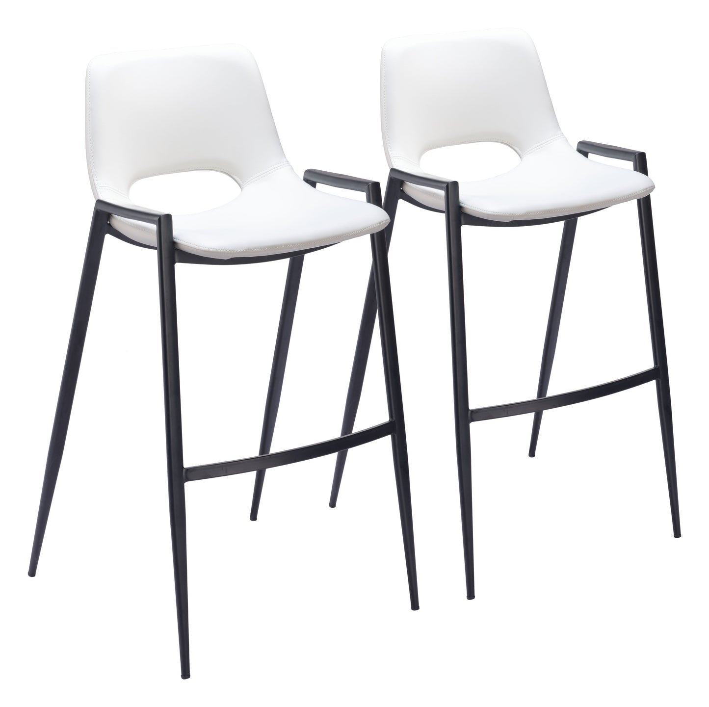 Desi White Barstool (Set of 2) - Ornate Home
