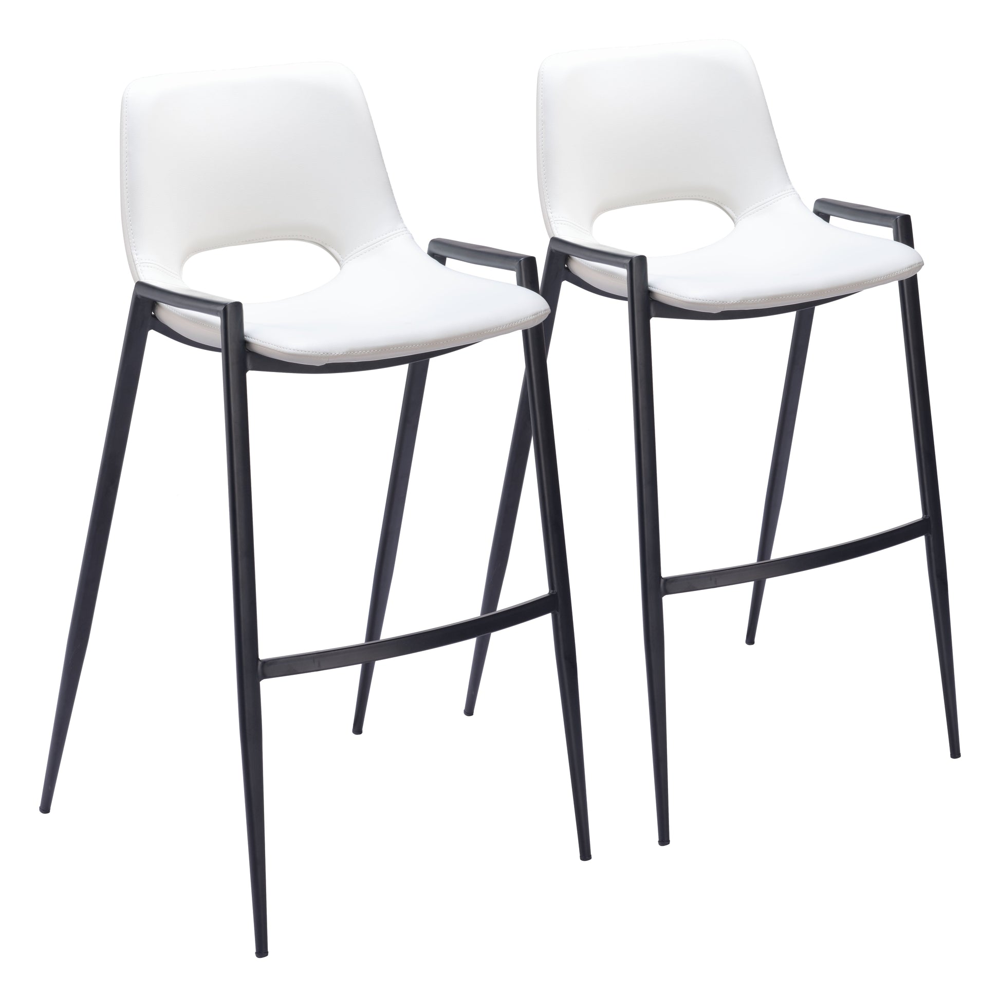 Desi White Barstool (Set of 2) - Ornate Home