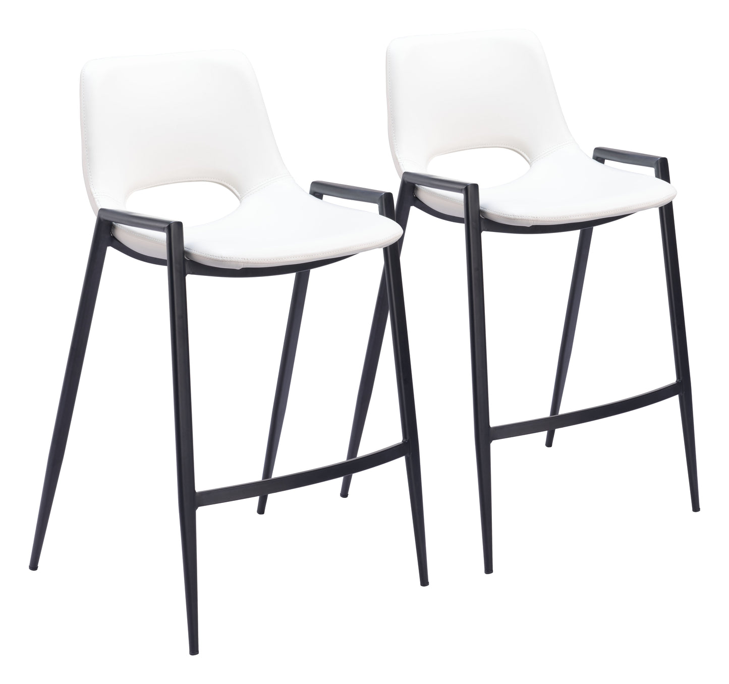 Desi White Counter Stool (Set of 2) - Ornate Home