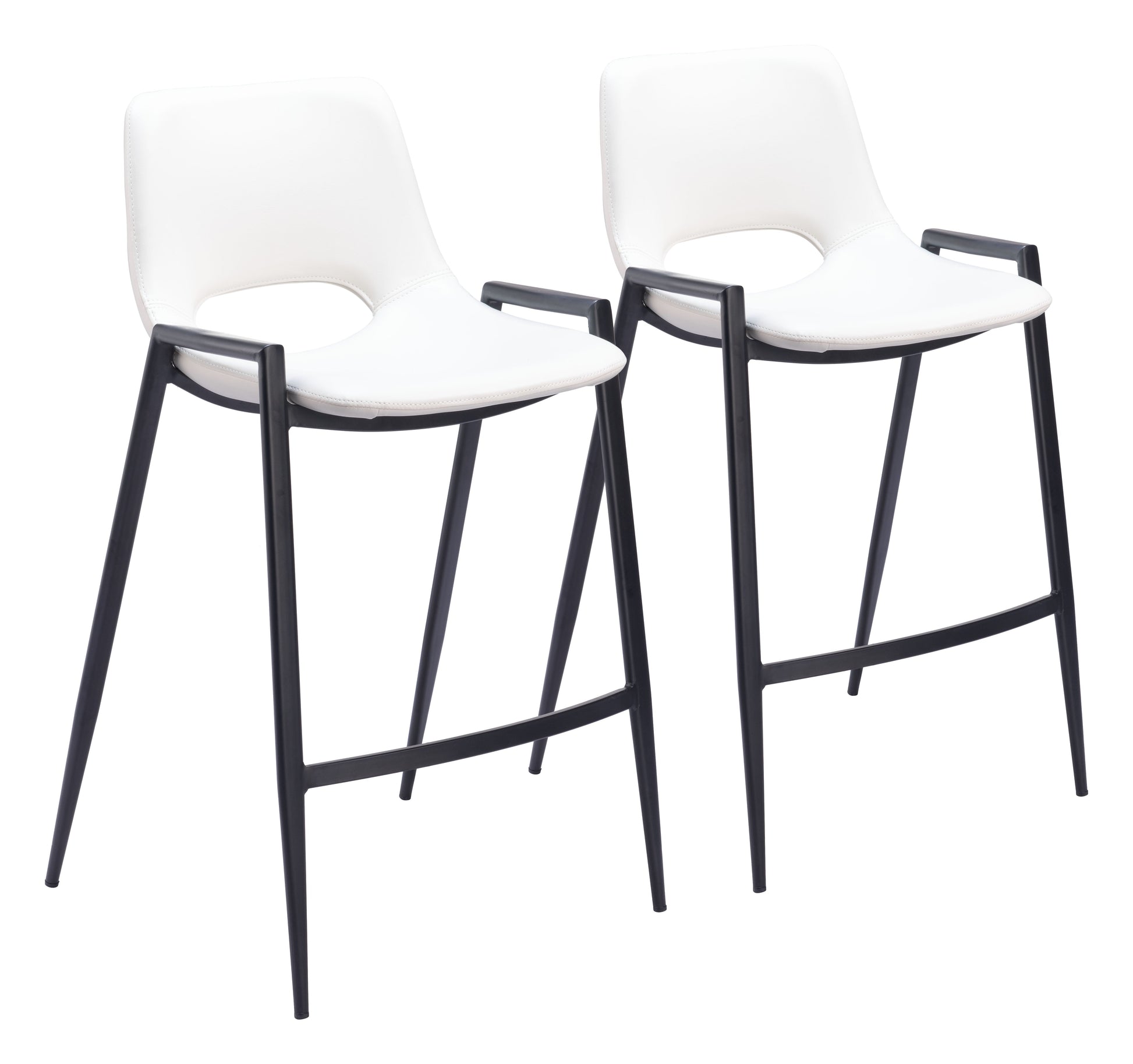 Desi White Counter Stool (Set of 2) - Ornate Home