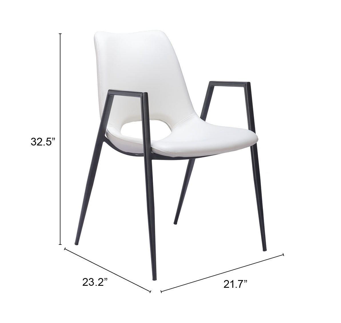 Desi White Dining Chair (Set of 2) - Ornate Home