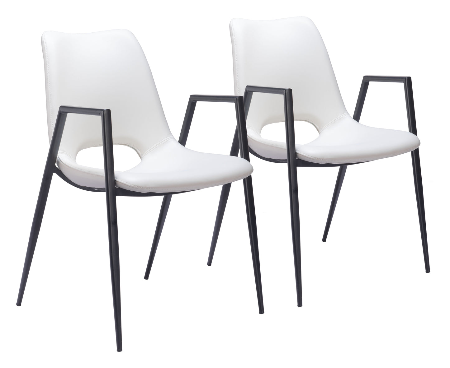 Desi White Dining Chair (Set of 2) - Ornate Home