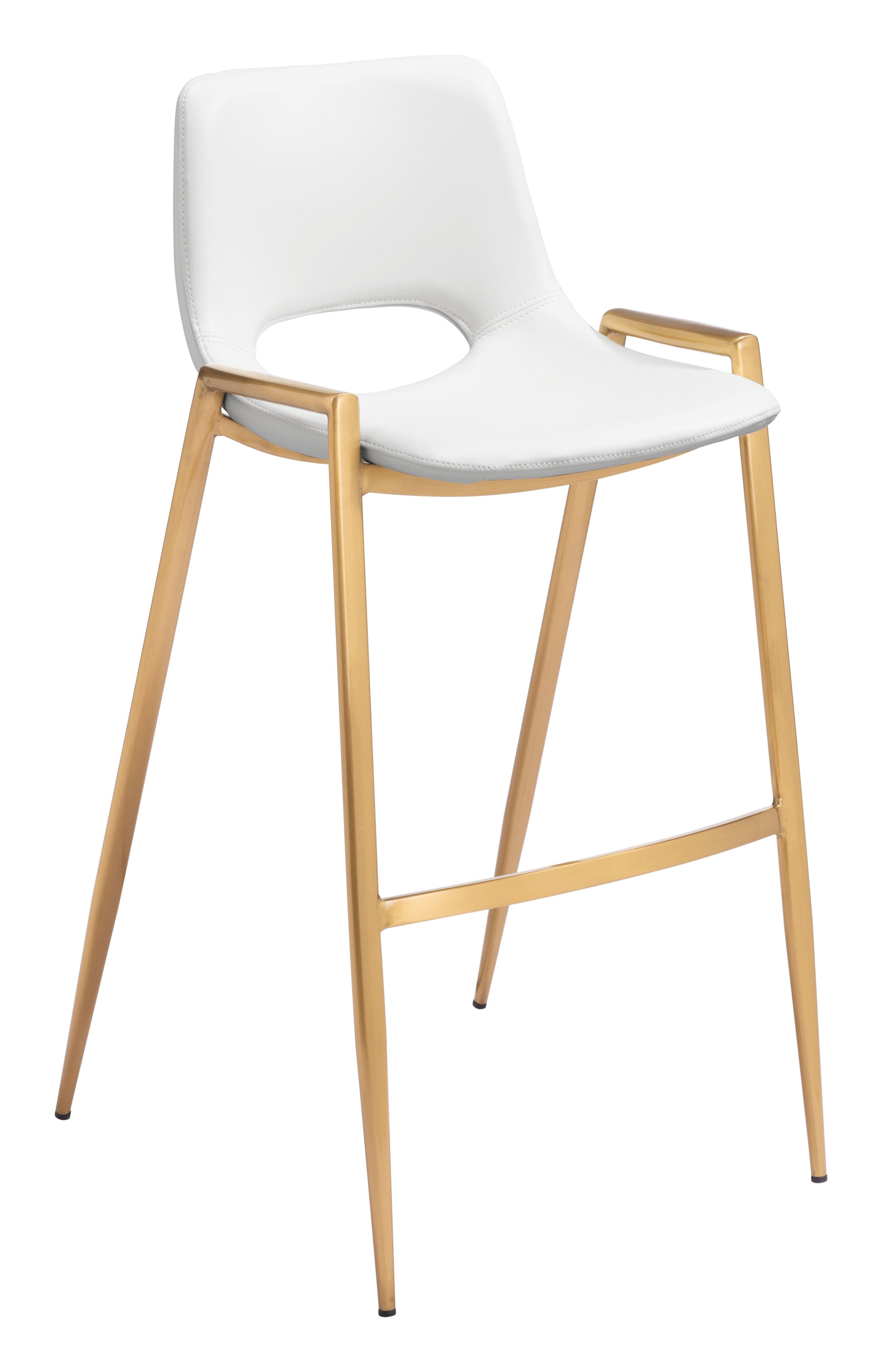 Desi White & Gold Barstool (Set of 2) - Ornate Home