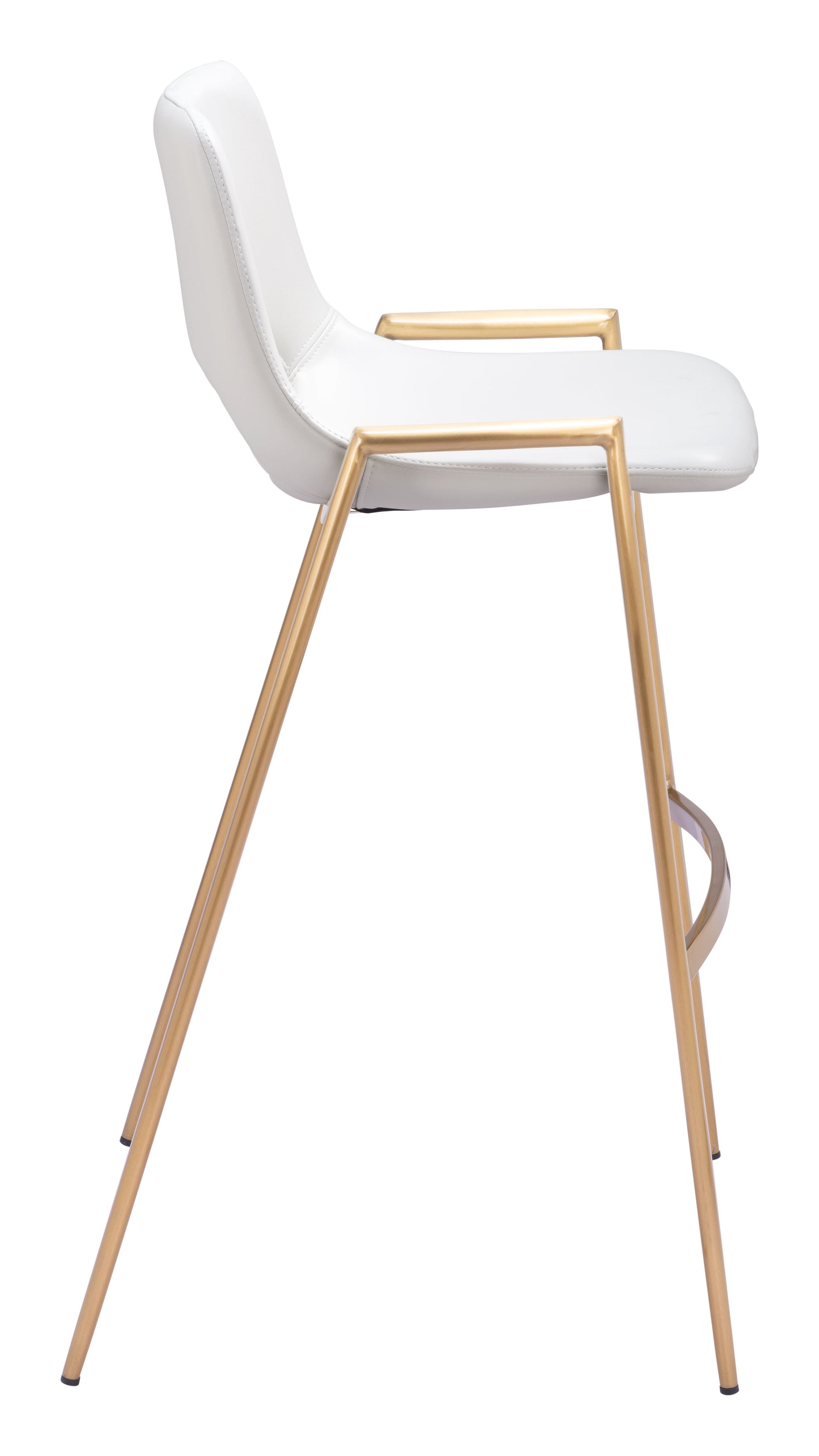 Desi White & Gold Barstool (Set of 2) - Ornate Home